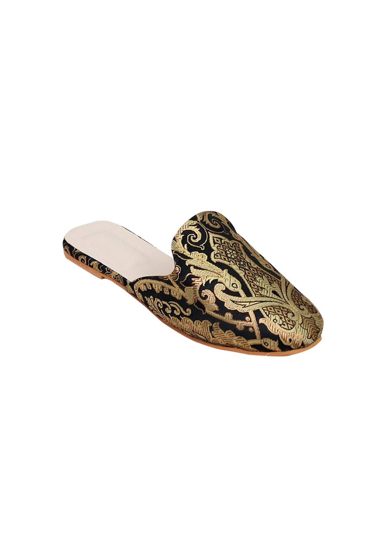 Black Brocade Slider Mules サイズ EU35