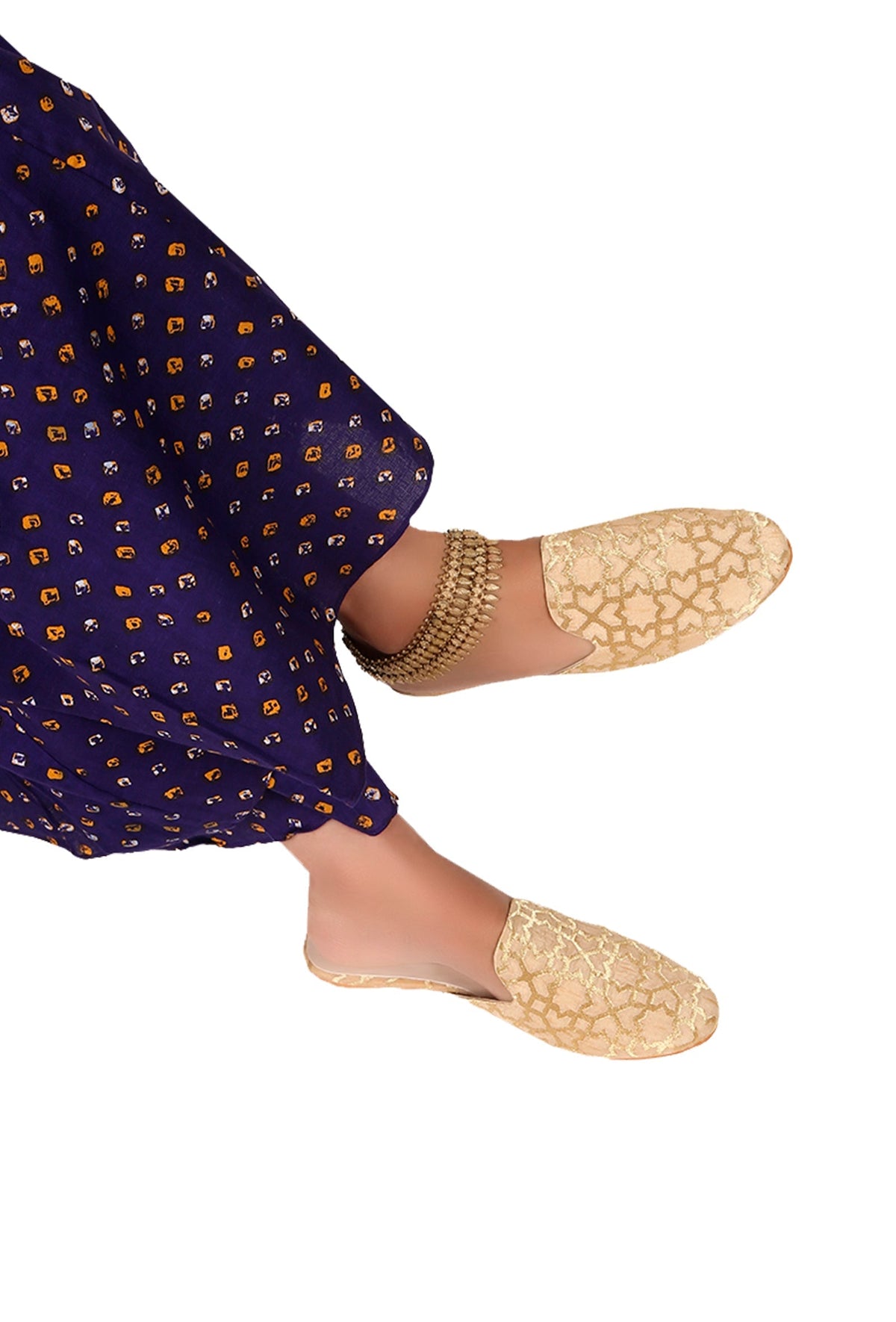 Royal Beige Brocade Slider Mules サイズ EU39