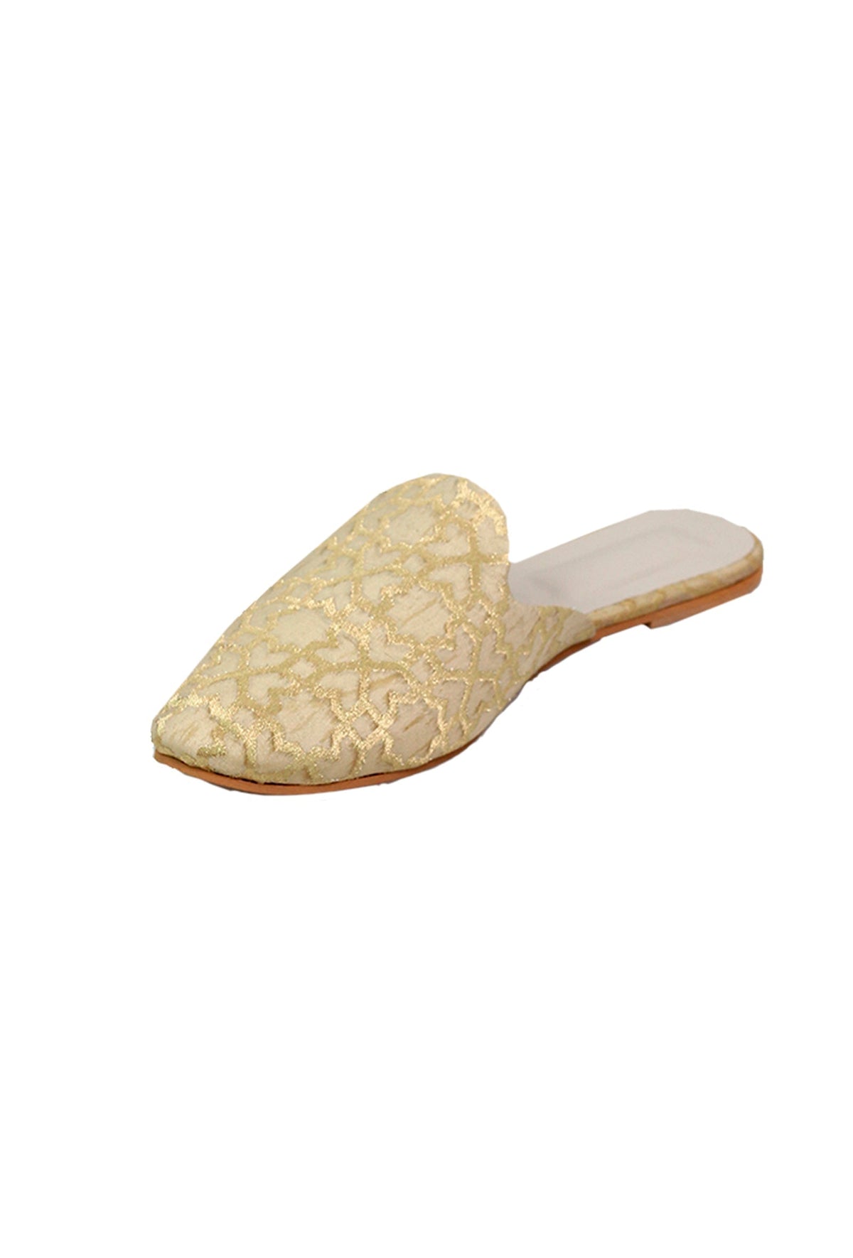 Royal Beige Brocade Slider Mules サイズ EU36