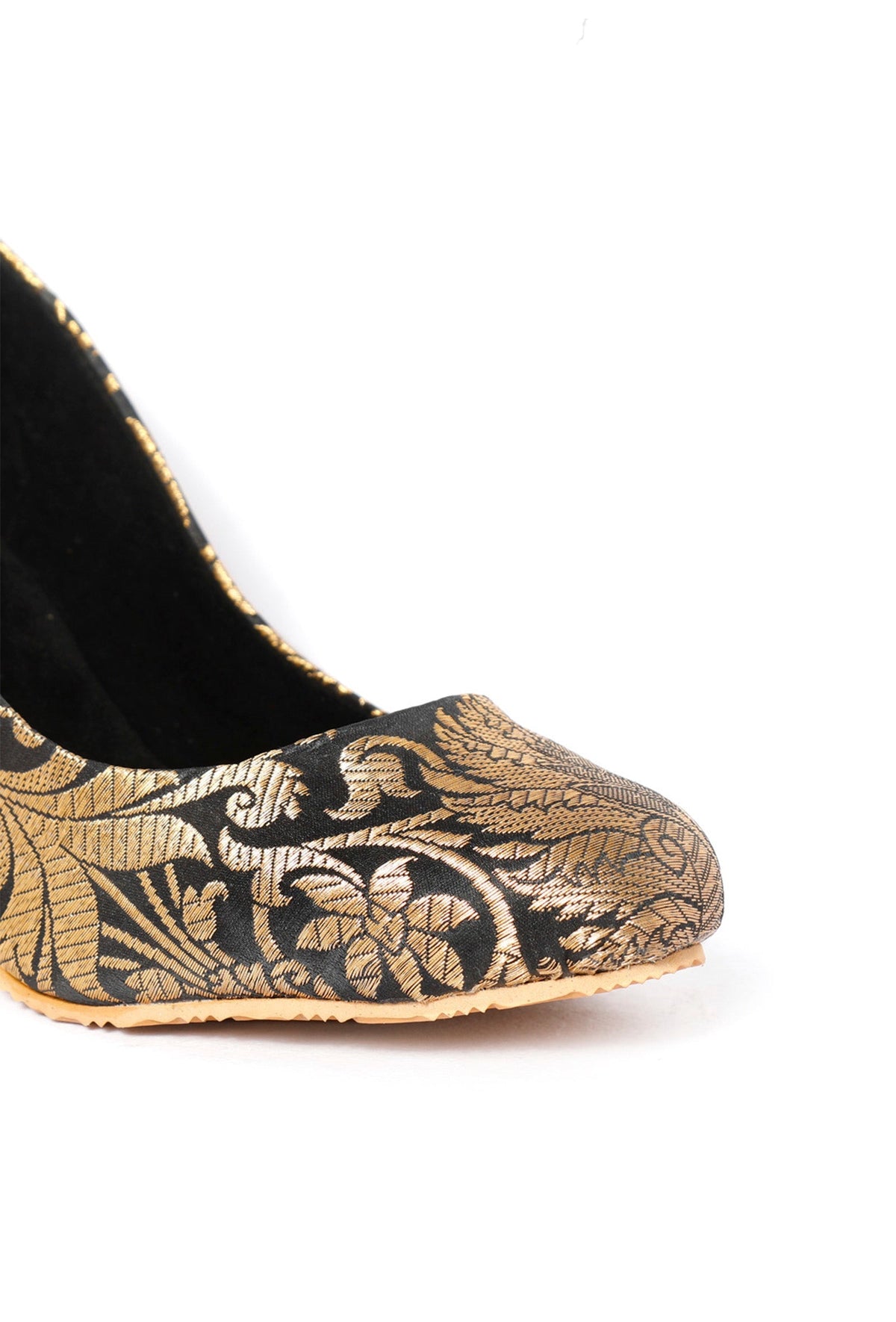 Black Brocade Pencil Heels サイズ EU40