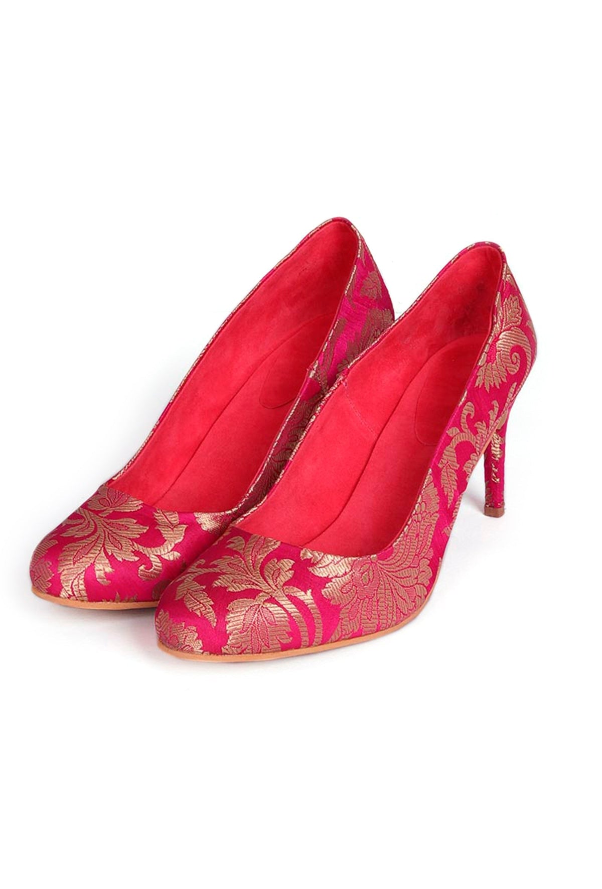 Fuchsia Brocade Pencil Heels サイズ EU42