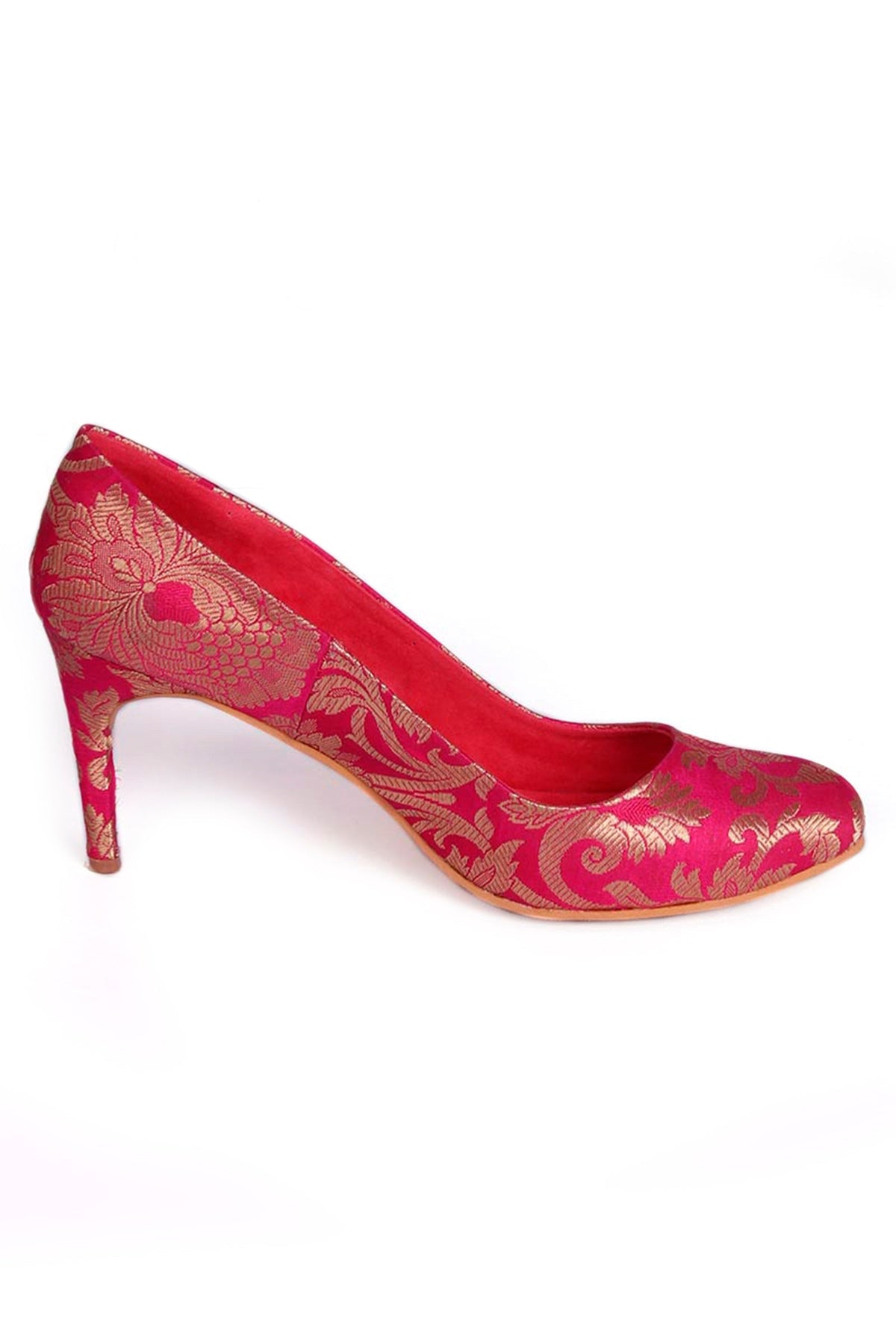 Fuchsia Brocade Pencil Heels サイズ EU38
