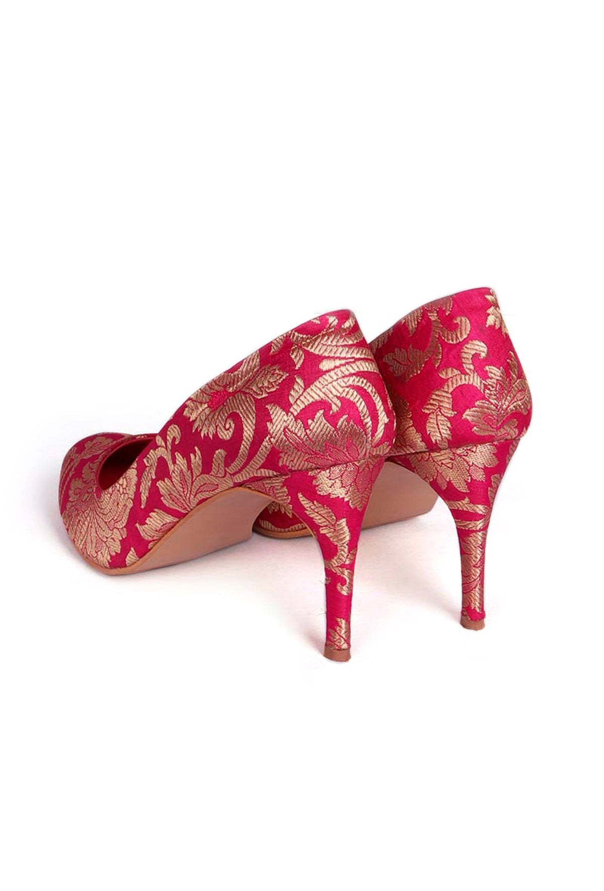 Fuchsia Brocade Pencil Heels サイズ EU41