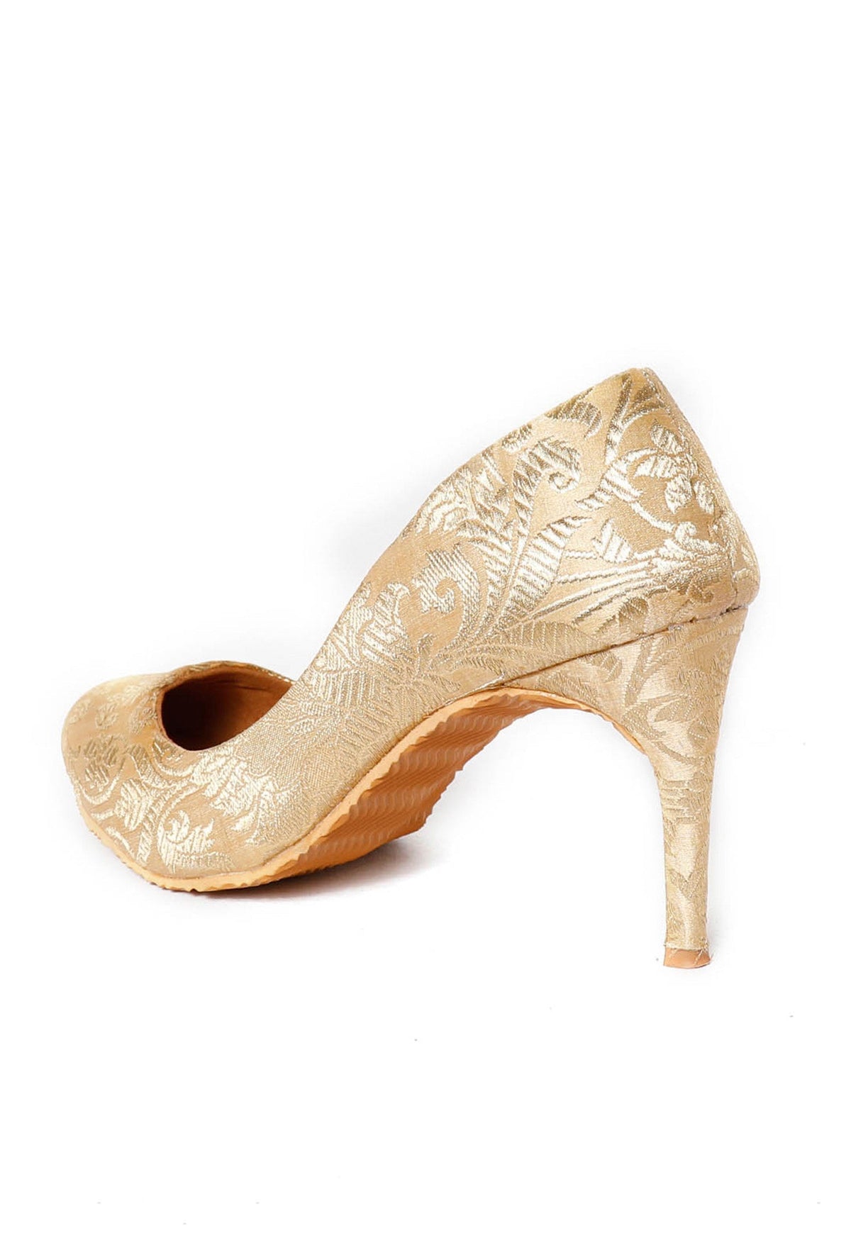 Beige Pencil Heels in Brocade サイズ EU41