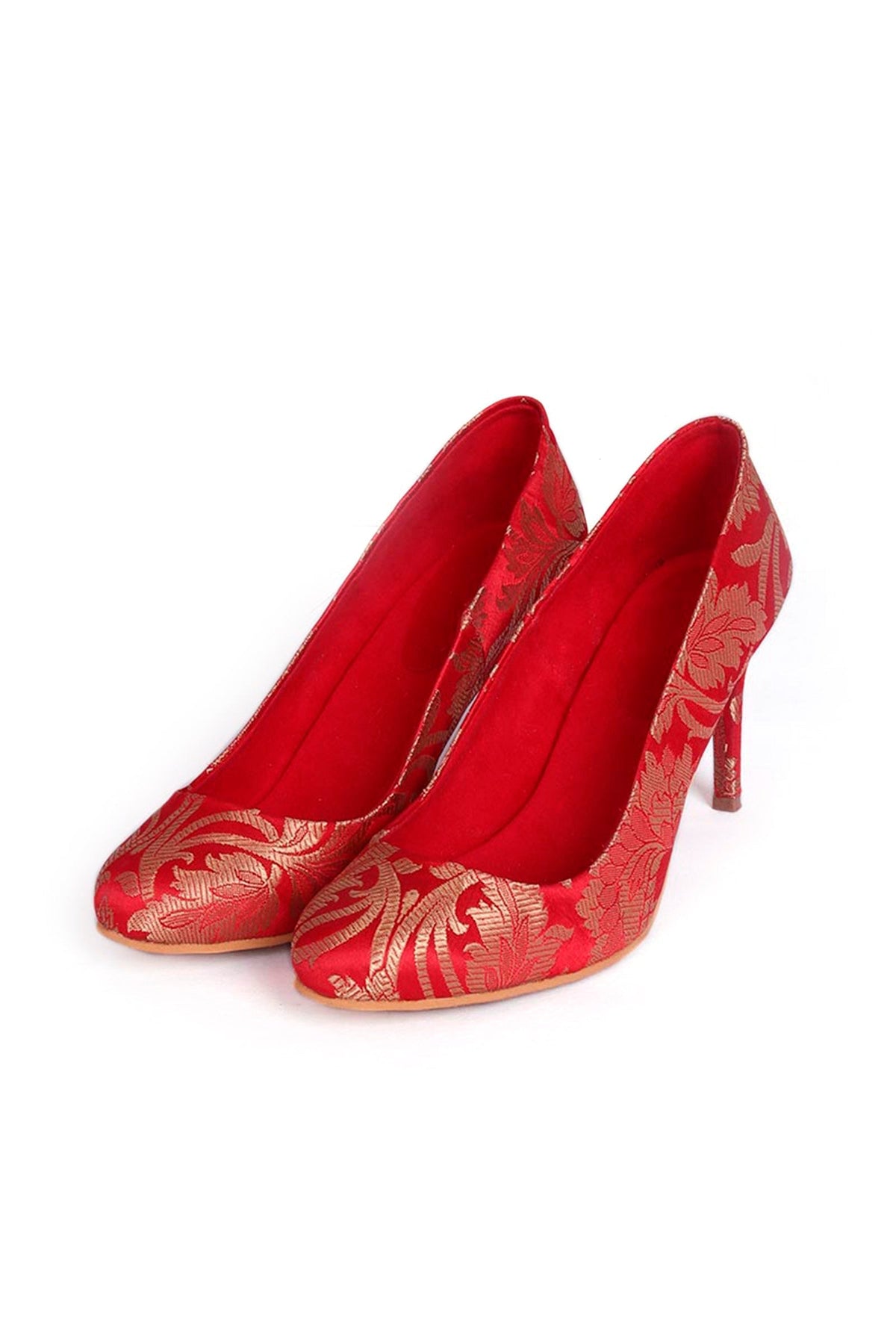 Red Pencil Heels in Brocade サイズ EU40