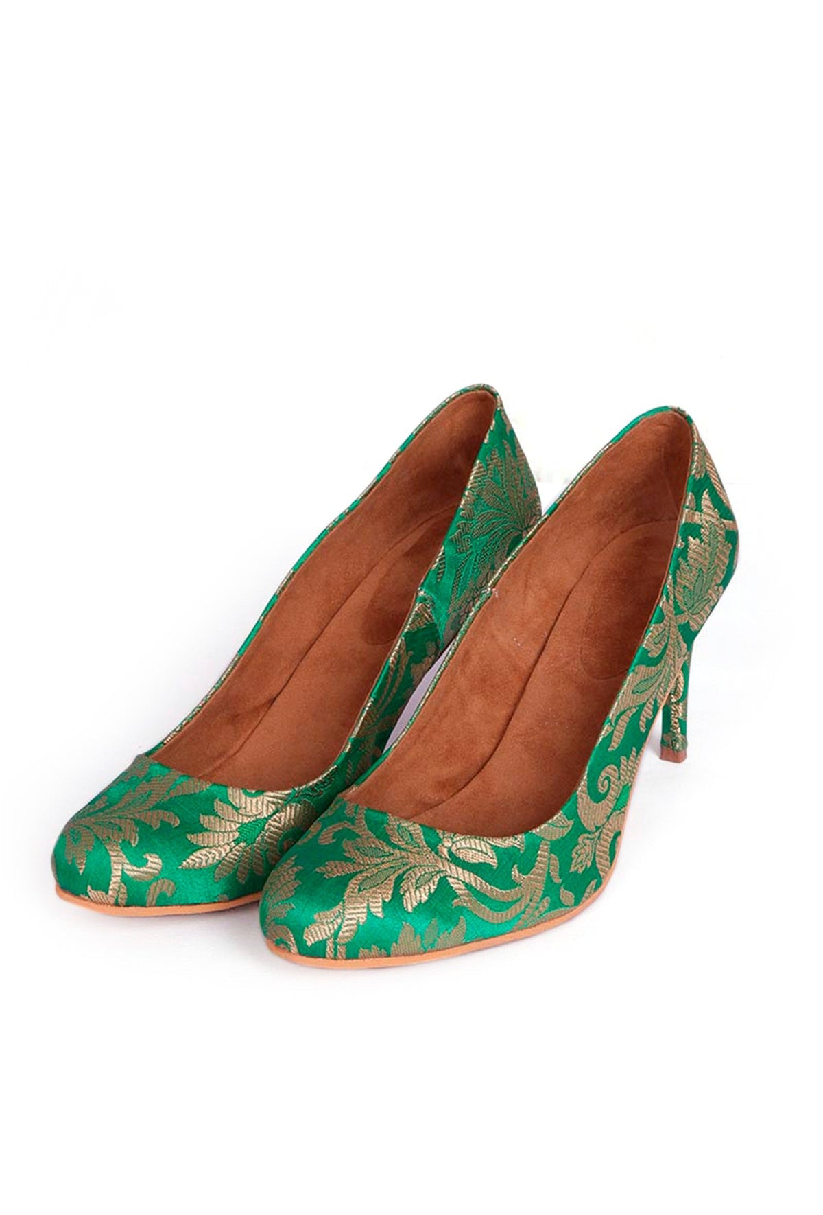 Green Pencil Heels in Brocade サイズ EU38