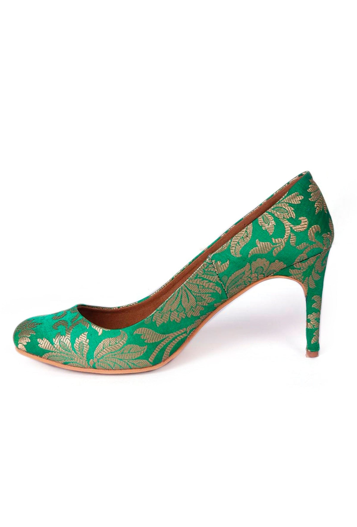 Green Pencil Heels in Brocade サイズ EU36