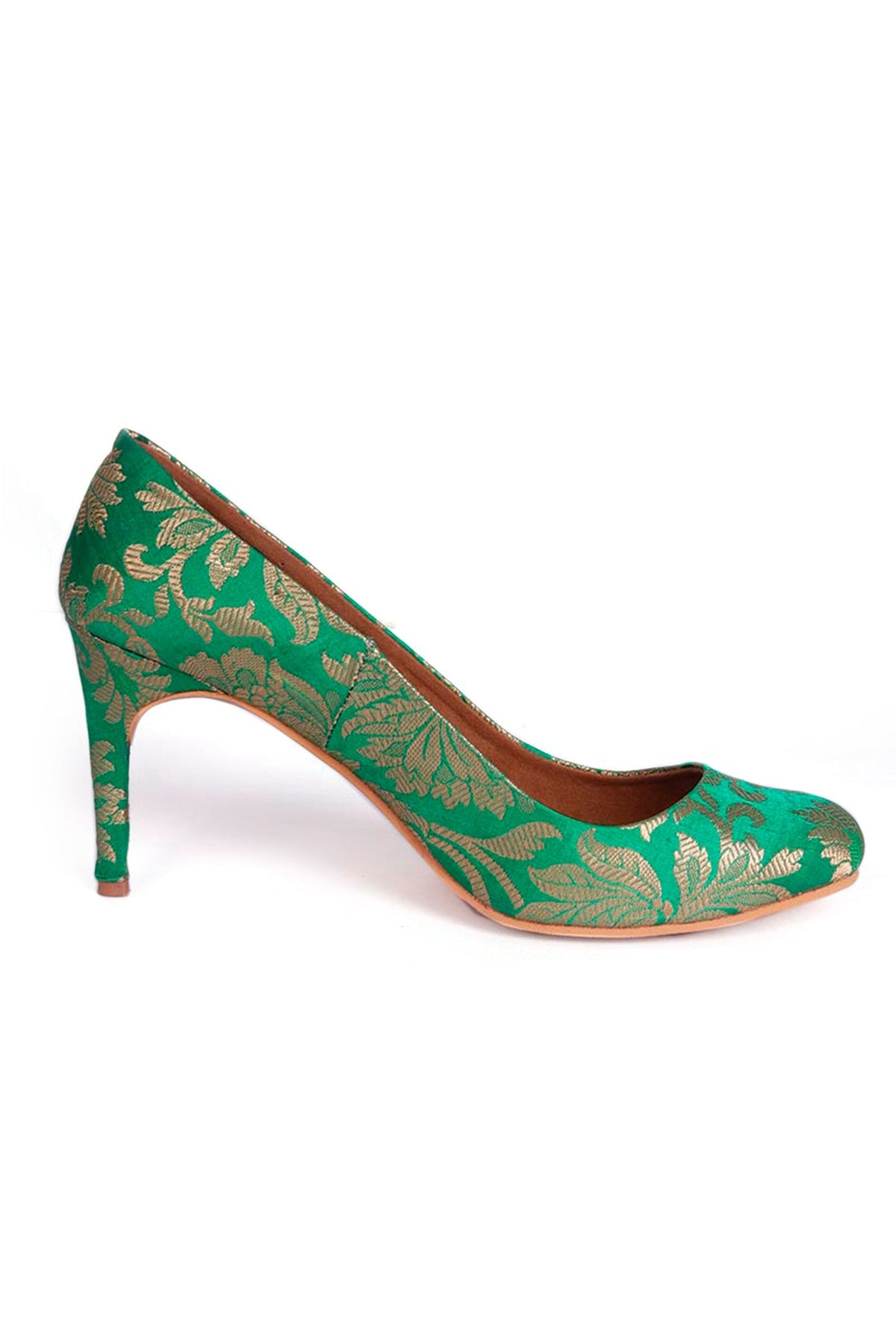 Green Pencil Heels in Brocade サイズ EU38