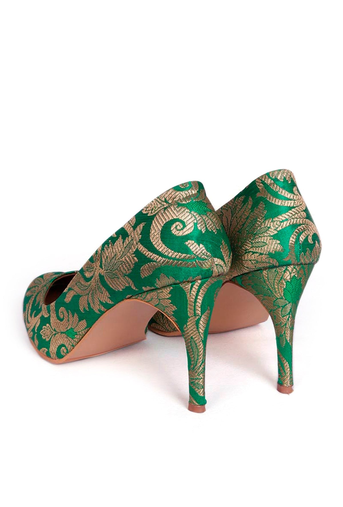 Green Pencil Heels in Brocade サイズ EU41