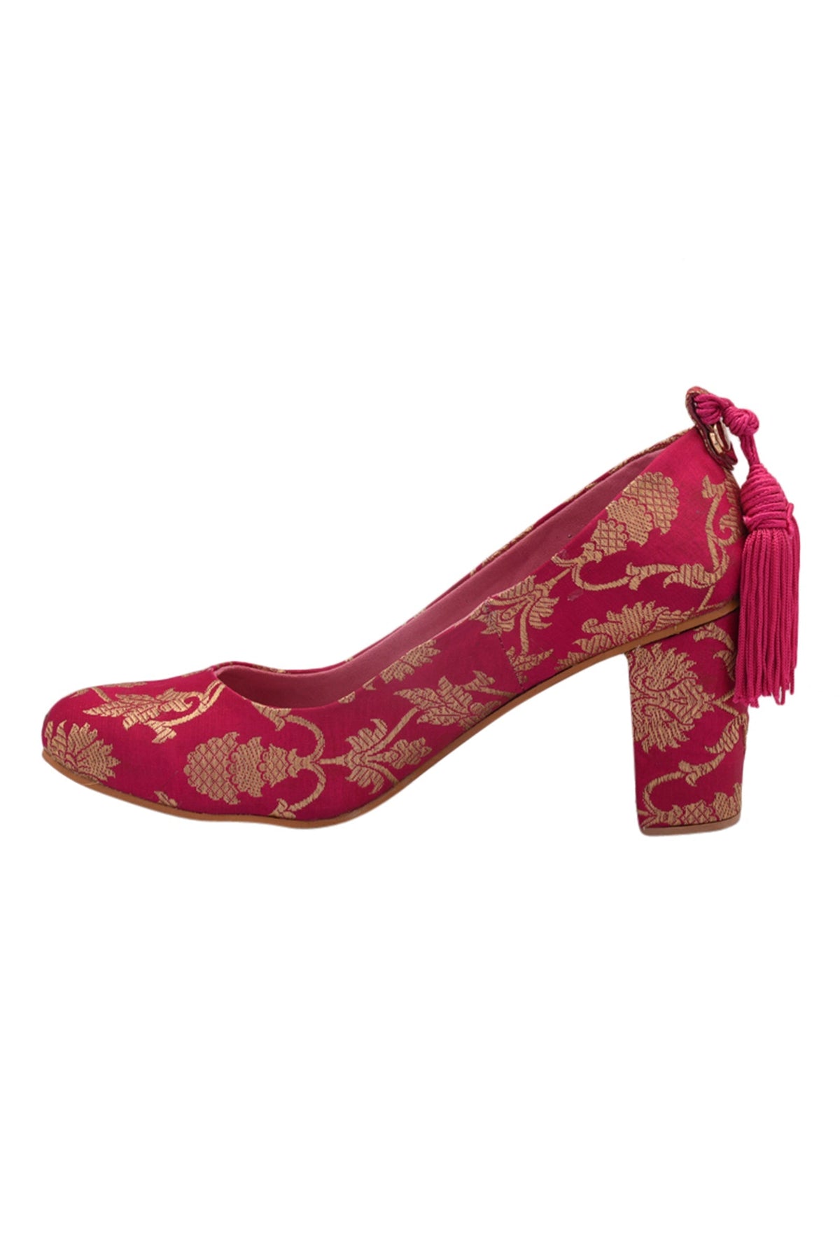 Pink Brocade Block Heel サイズ EU37