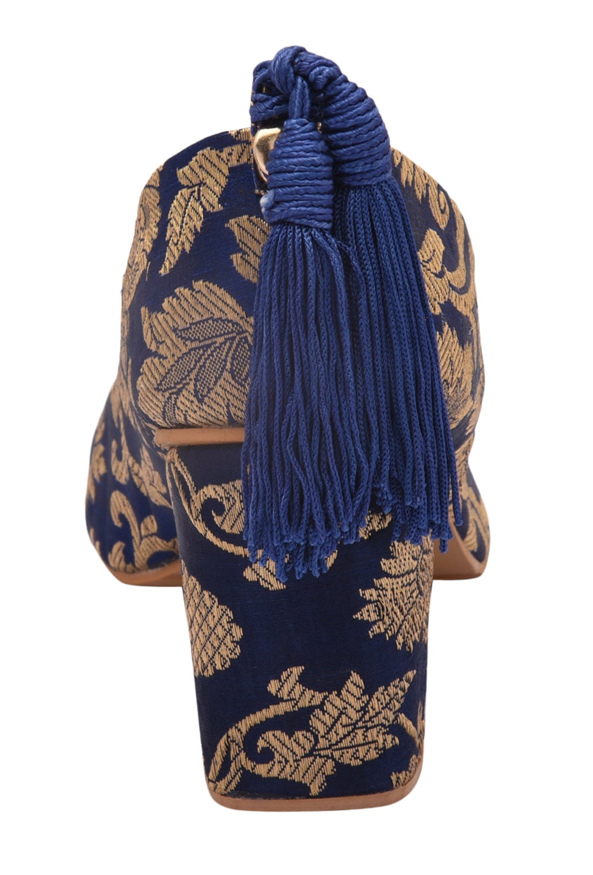 Blue Brocade Block Heel サイズ EU39