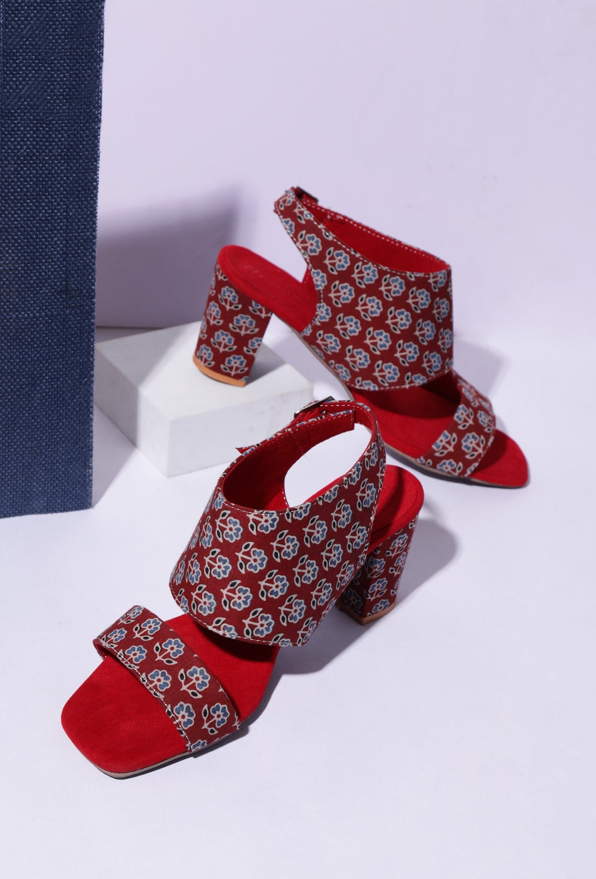 Floral Fusion Ajrakh Elegance Heels サイズ EU38