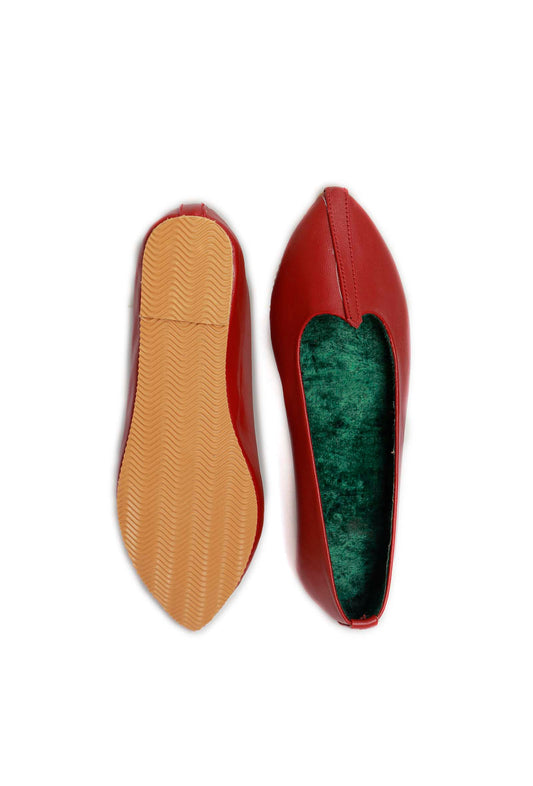 Maroon Cruelty-Free Leather Juttis サイズ EU38