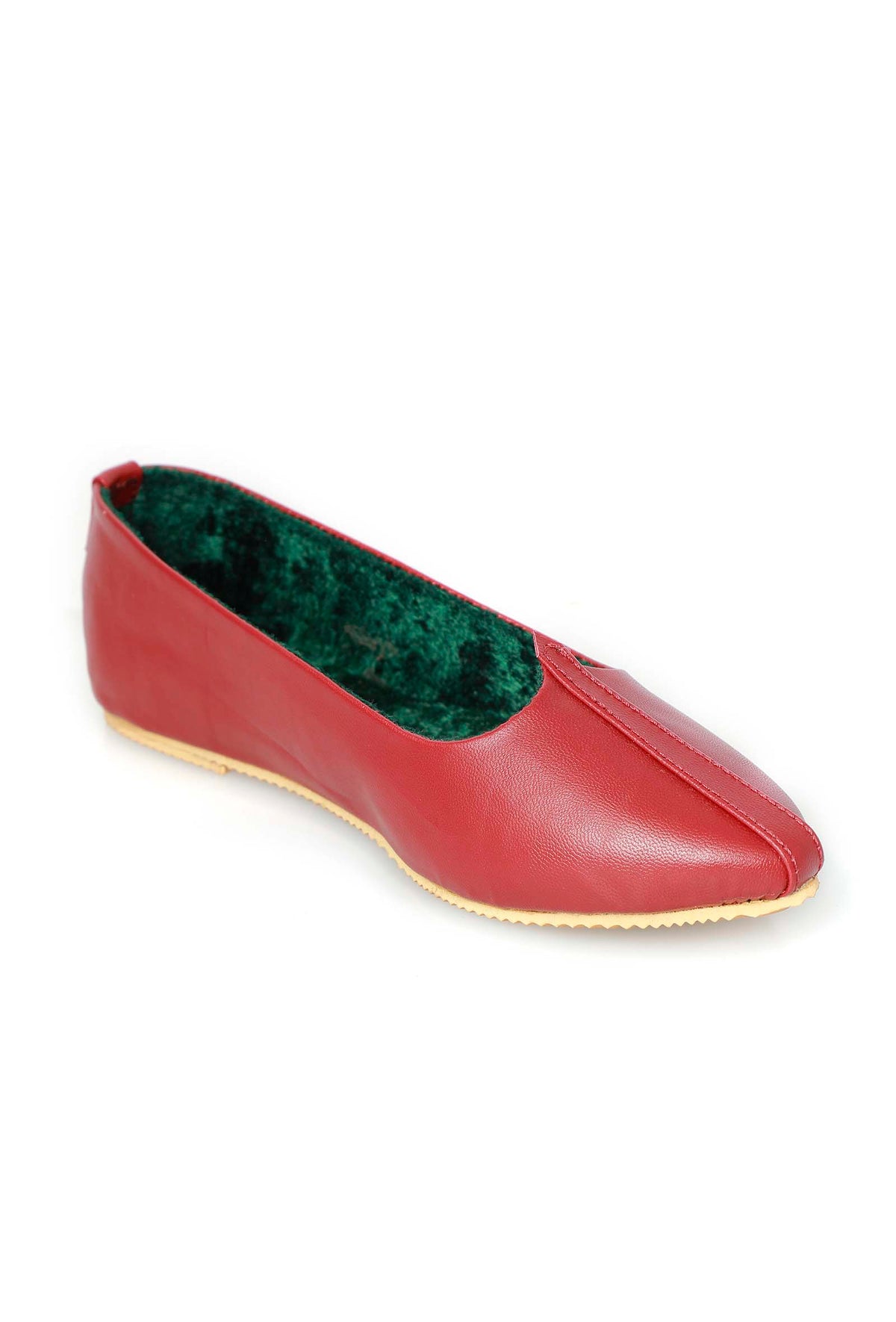 Maroon Cruelty-Free Leather Juttis サイズ EU35