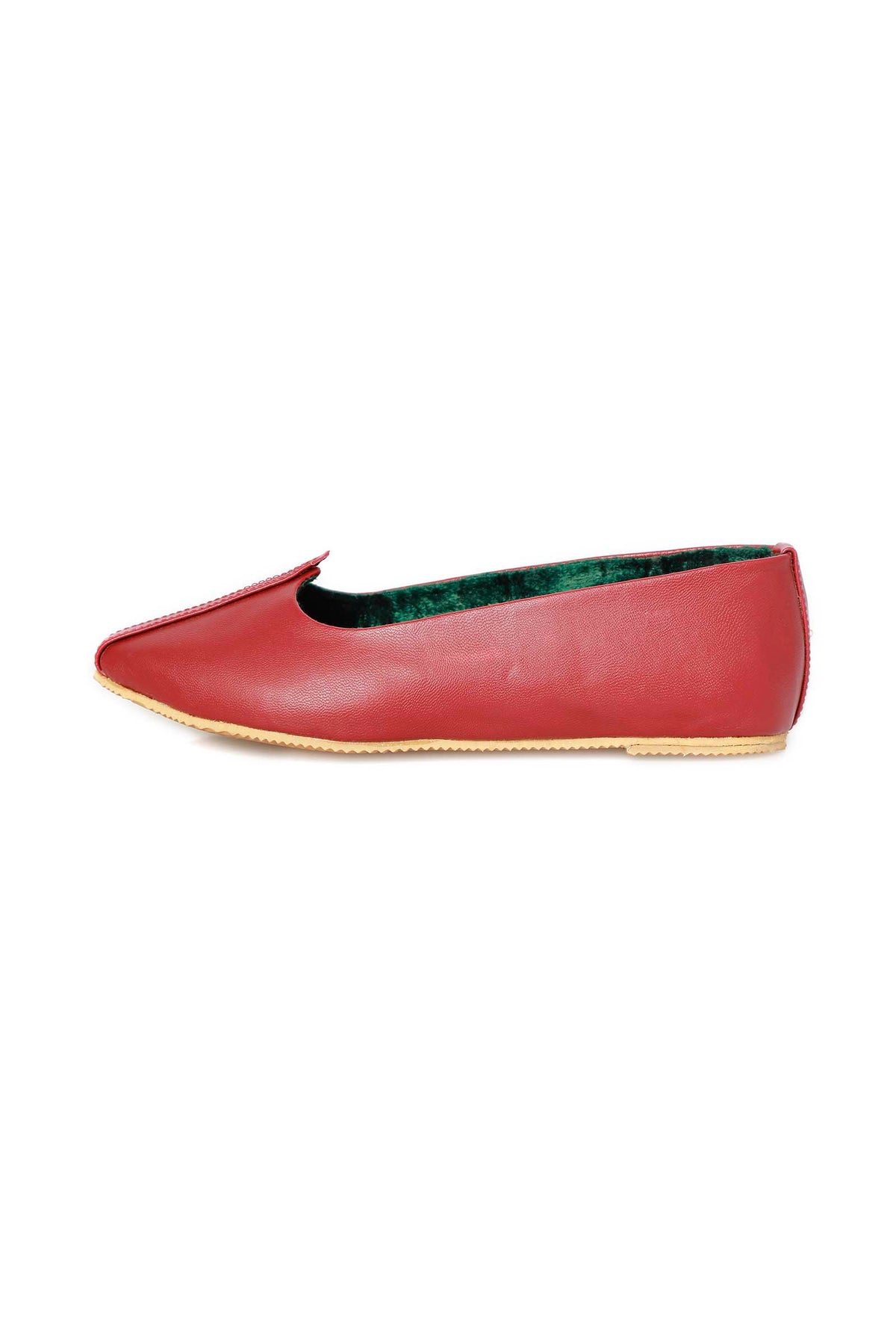 Maroon Cruelty-Free Leather Juttis サイズ EU35