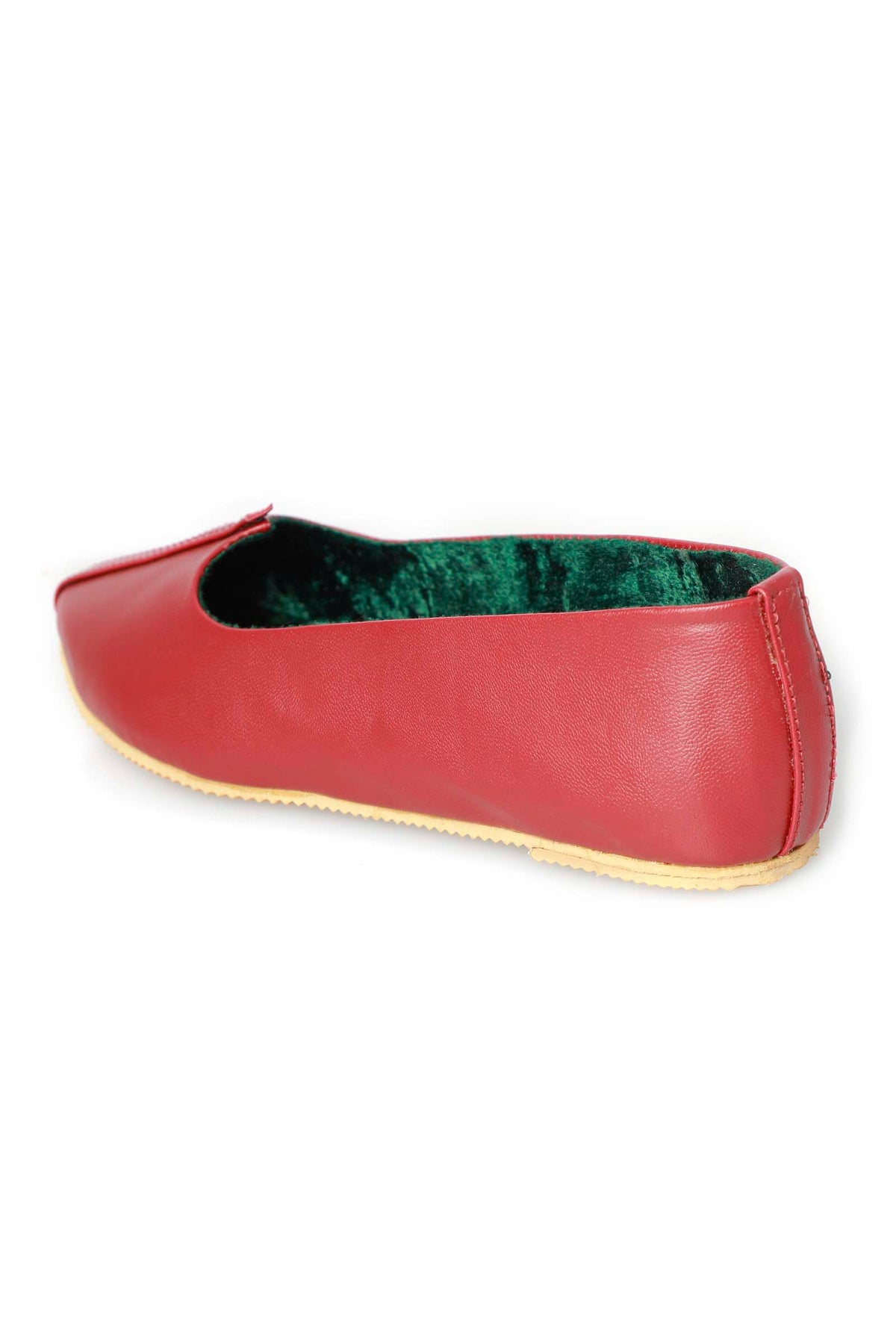 Maroon Cruelty-Free Leather Juttis サイズ EU41