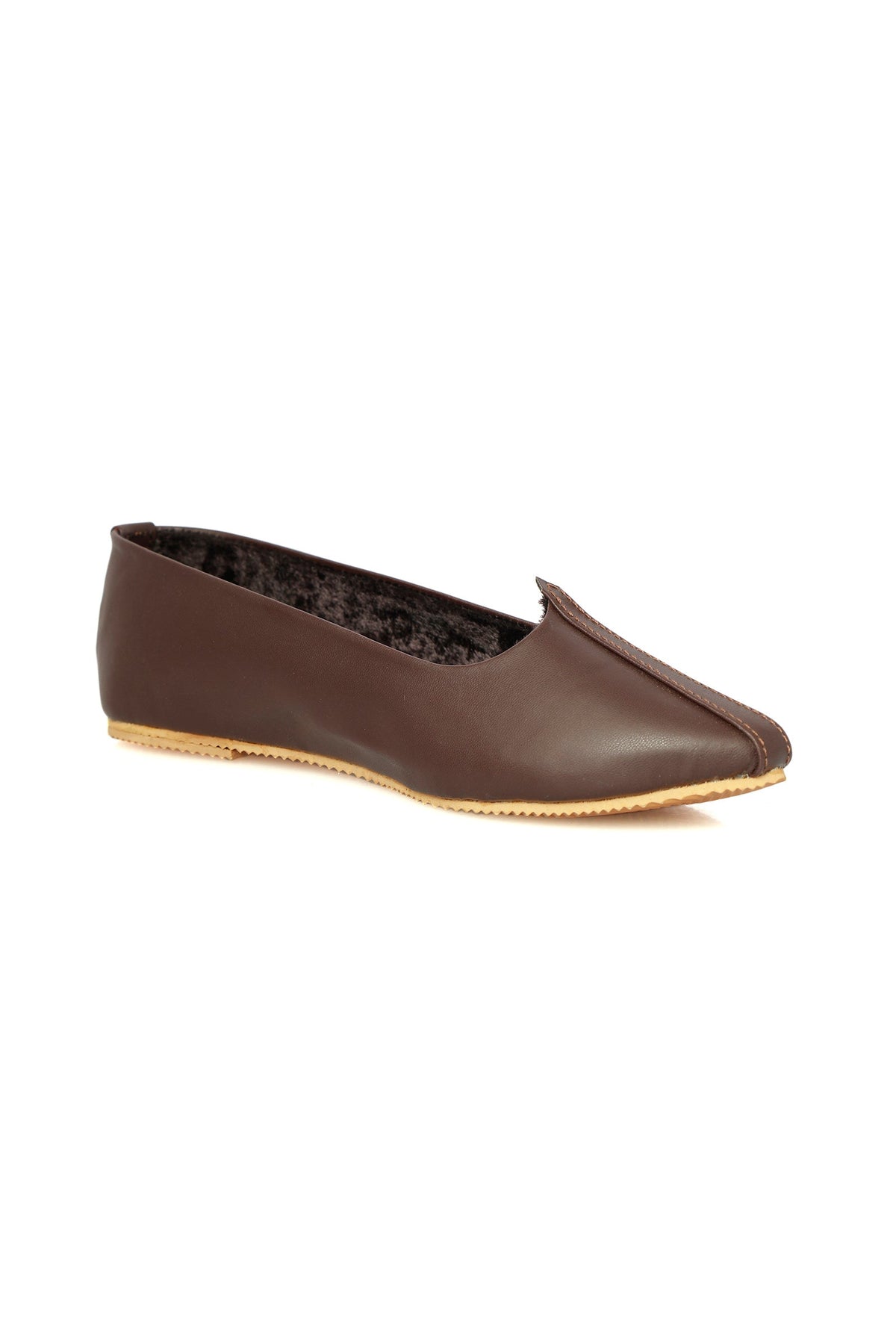 Chocolate Brown Cruelty-Free Leather Juttis サイズ EU39
