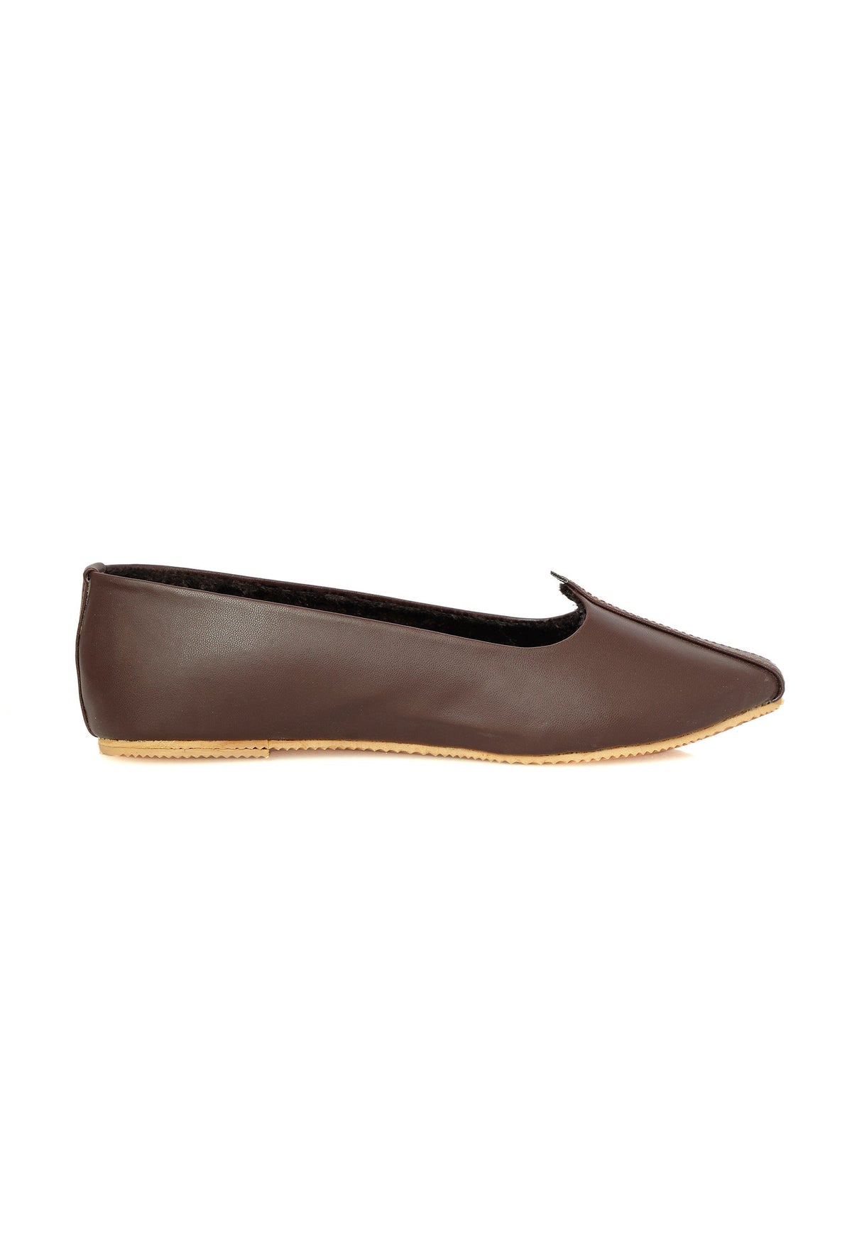 Chocolate Brown Cruelty-Free Leather Juttis サイズ EU36