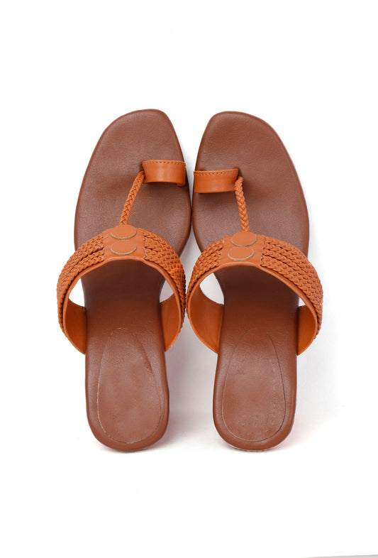 Tan Cruelty-Free Leather Heeled Sandals サイズ EU37