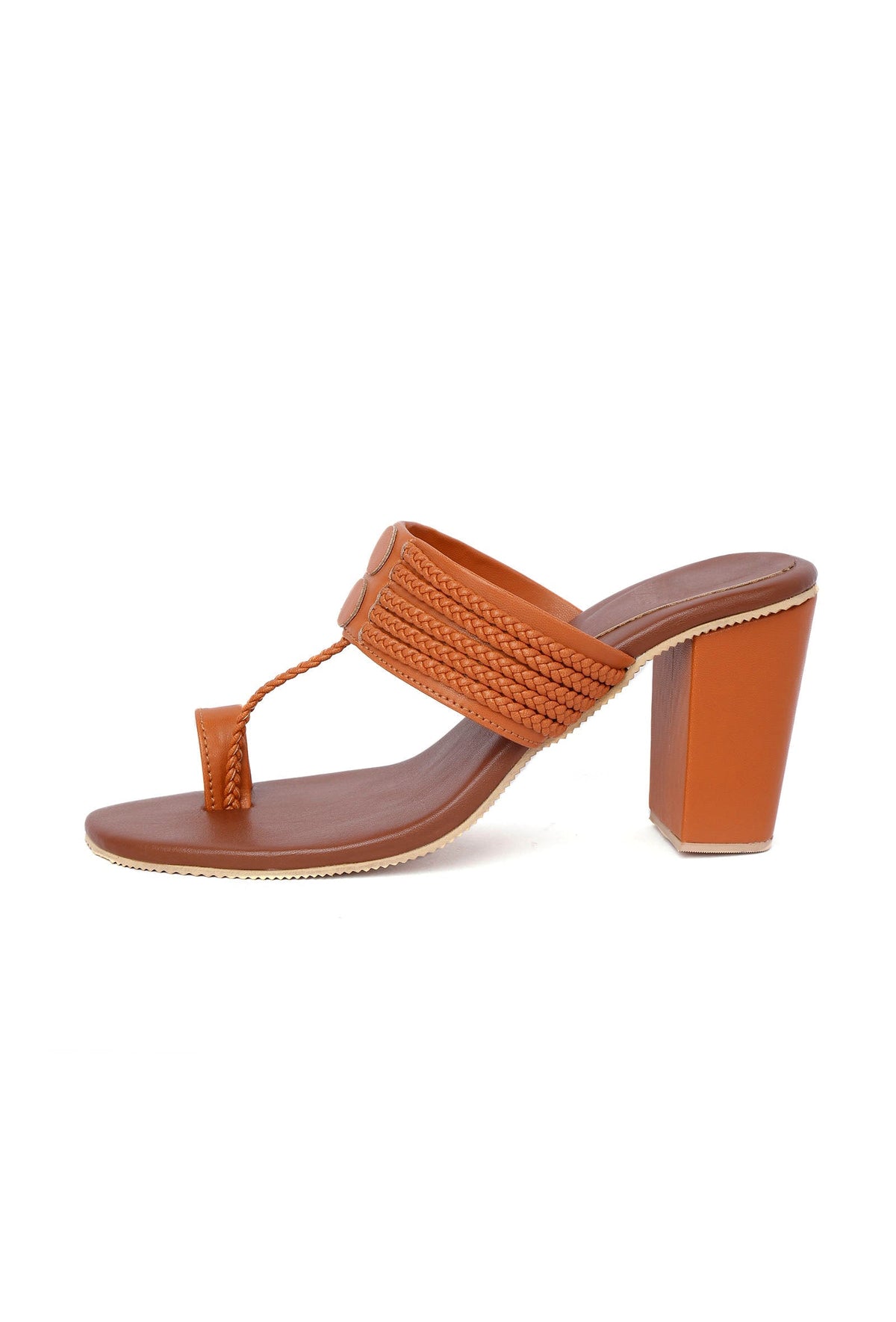 Tan Cruelty-Free Leather Heeled Sandals サイズ EU37