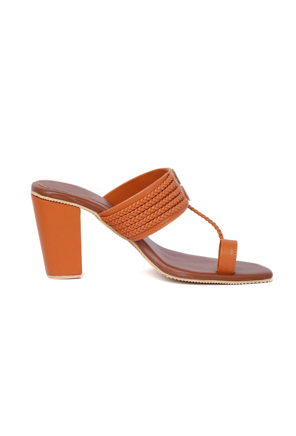 Tan Cruelty-Free Leather Heeled Sandals サイズ EU42