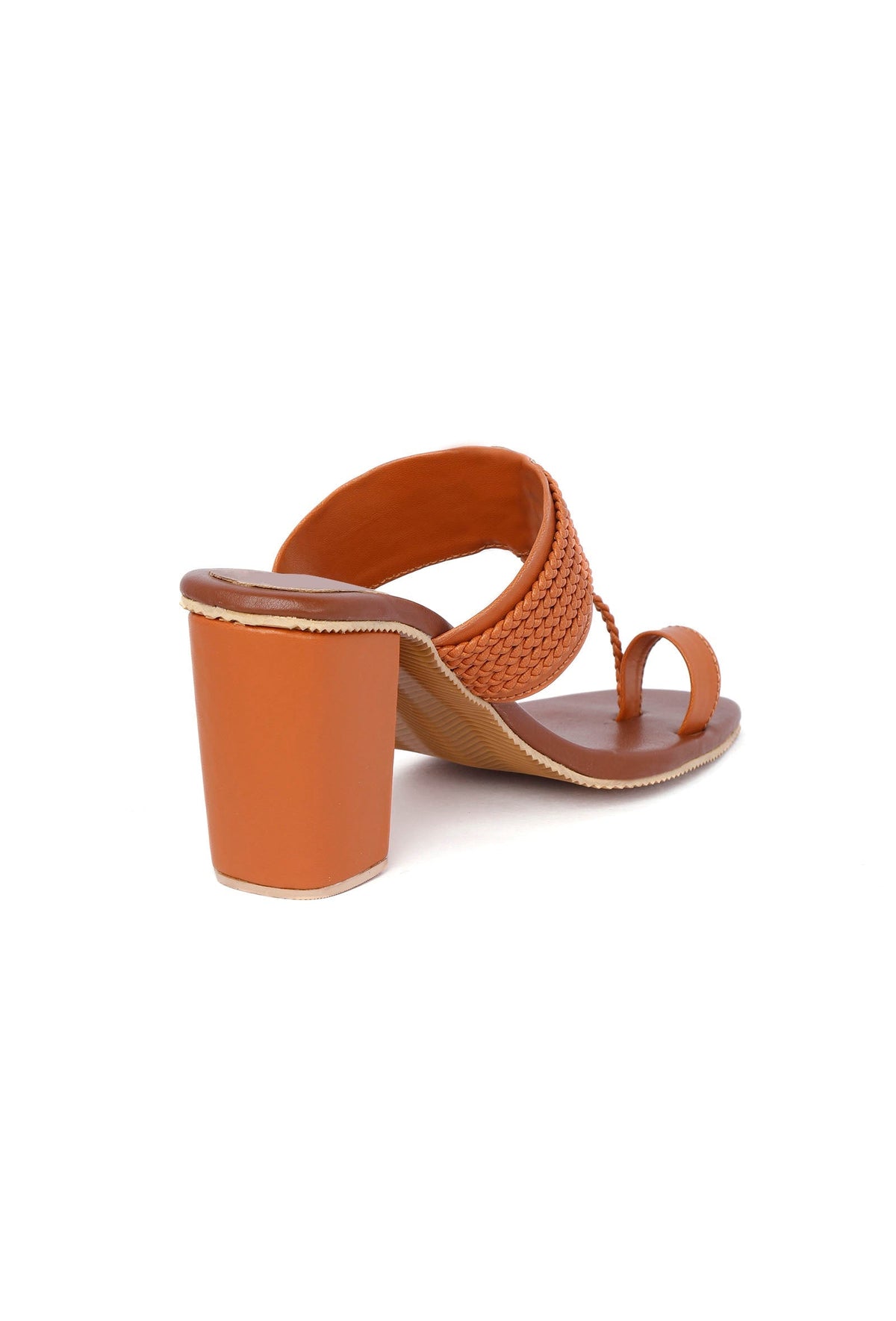Tan Cruelty-Free Leather Heeled Sandals サイズ EU36