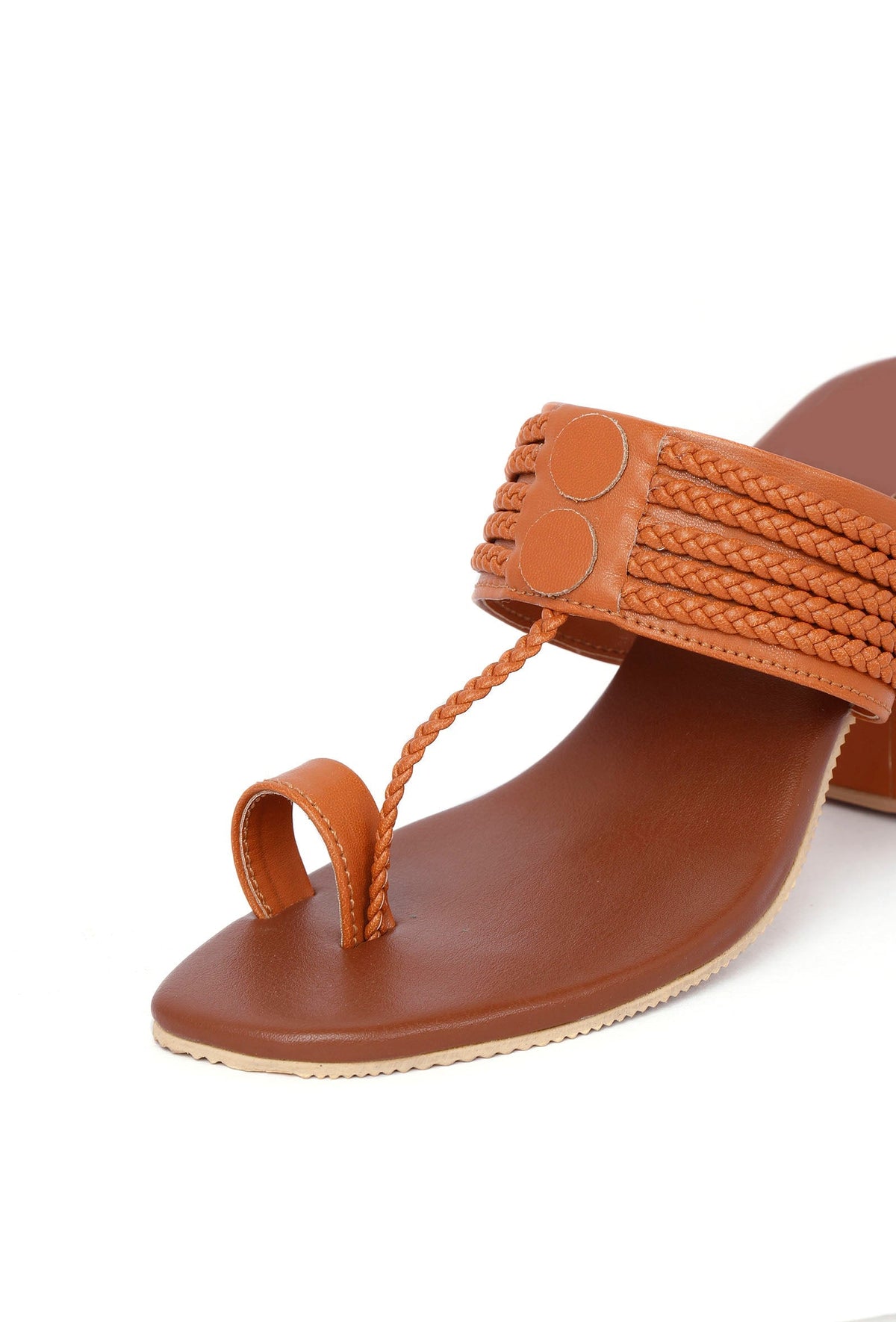 Tan Cruelty-Free Leather Heeled Sandals サイズ EU37