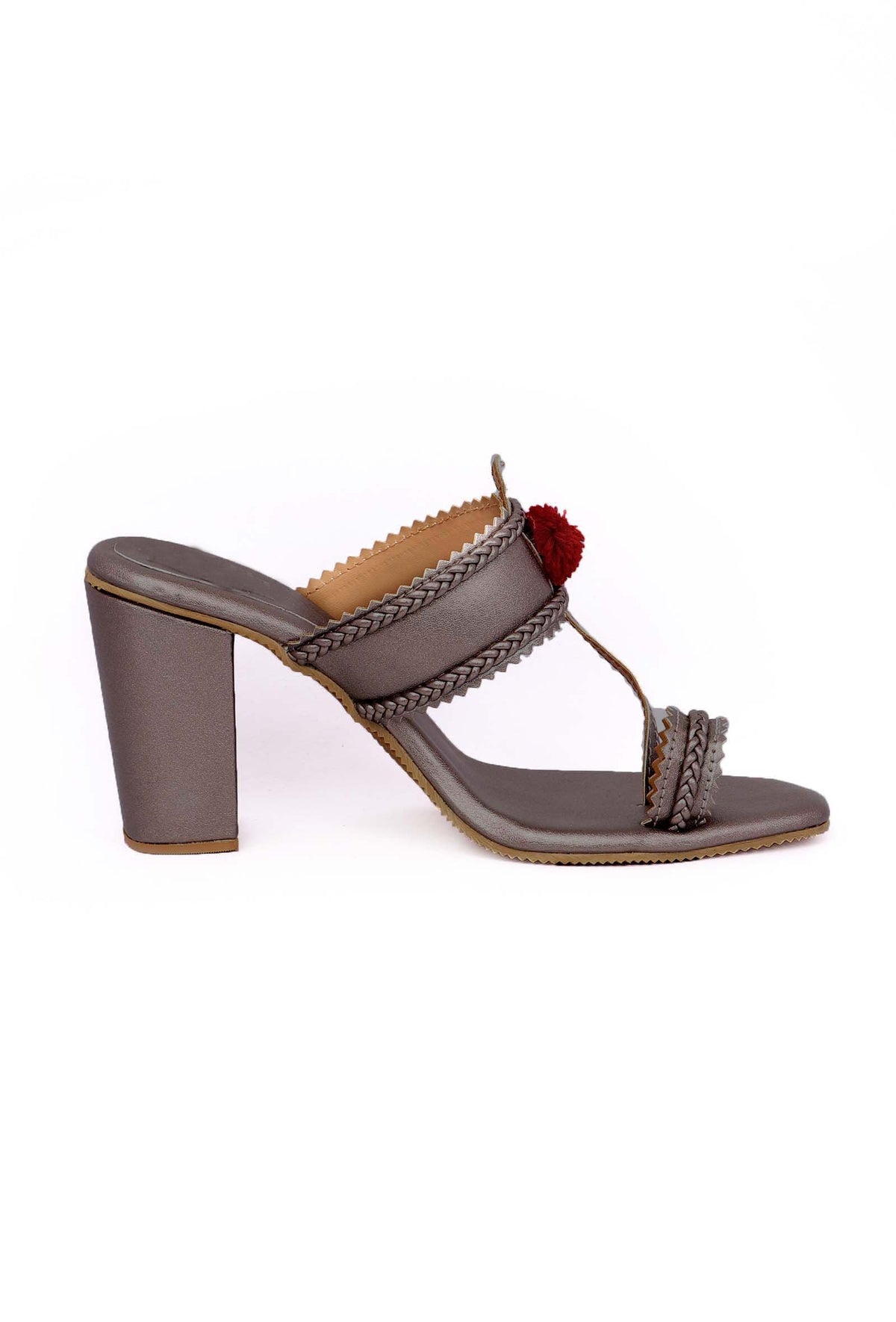 Silver Cruelty-Free Leather Heeled Sandals サイズ EU36