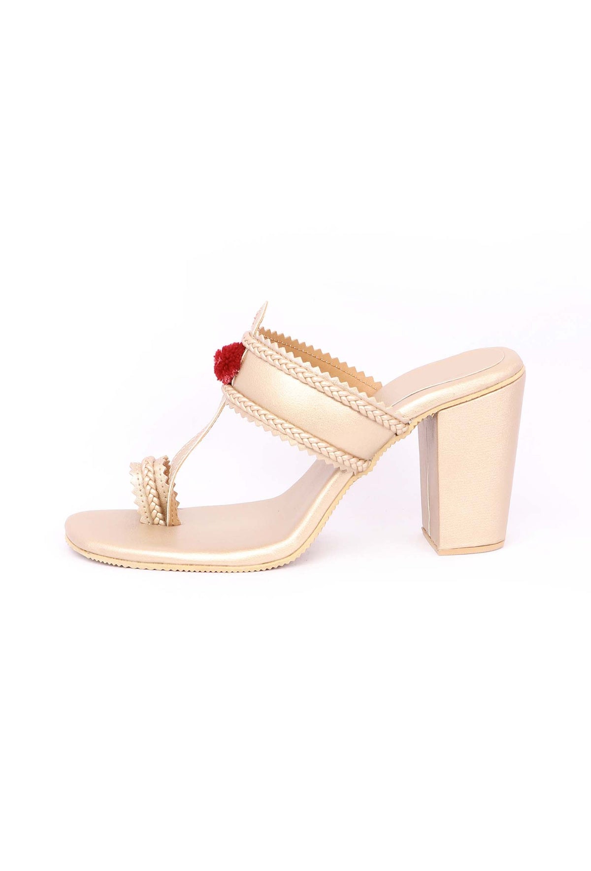 Golden Cruelty-Free Leather Heeled Sandals サイズ EU41