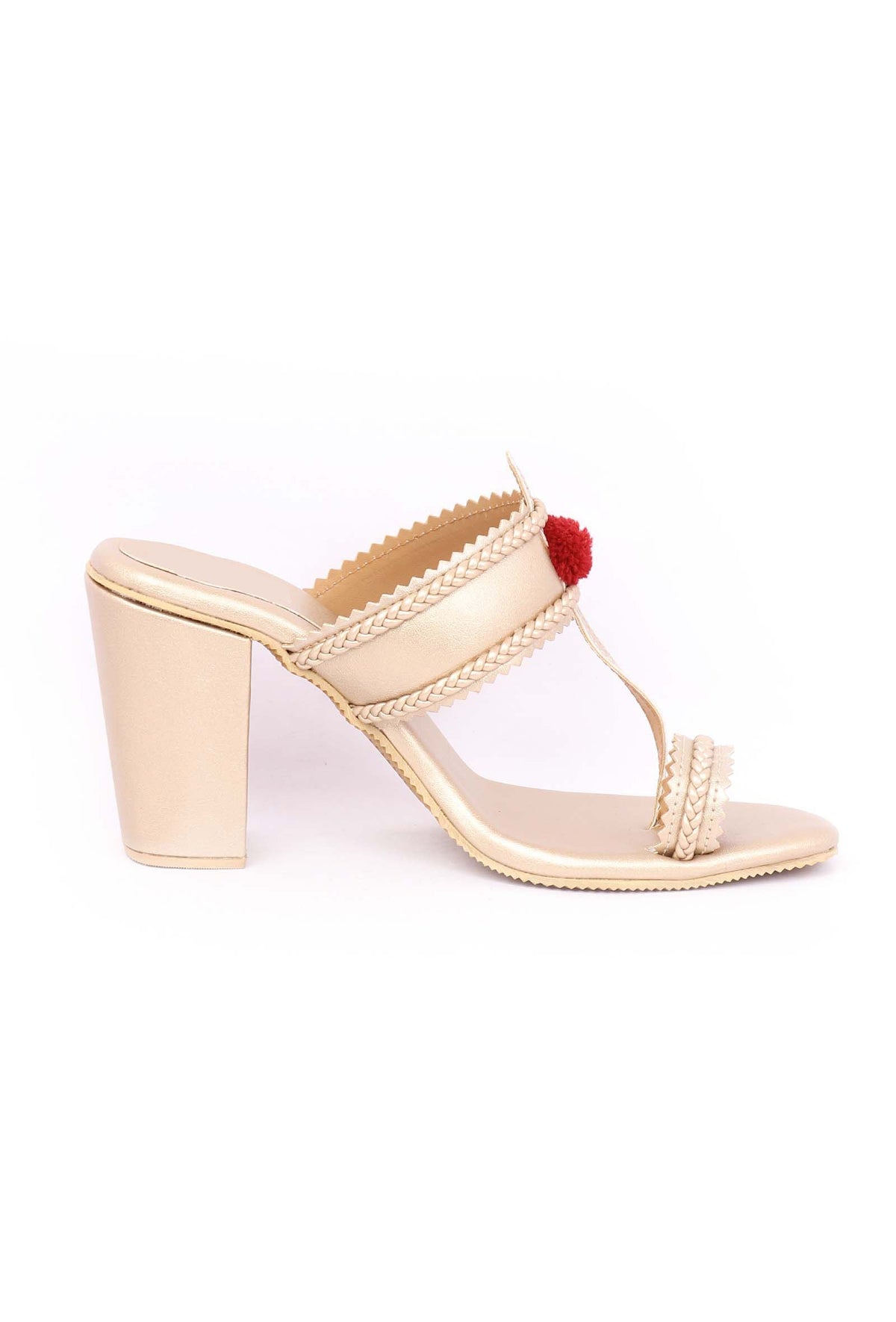 Golden Cruelty-Free Leather Heeled Sandals サイズ EU36