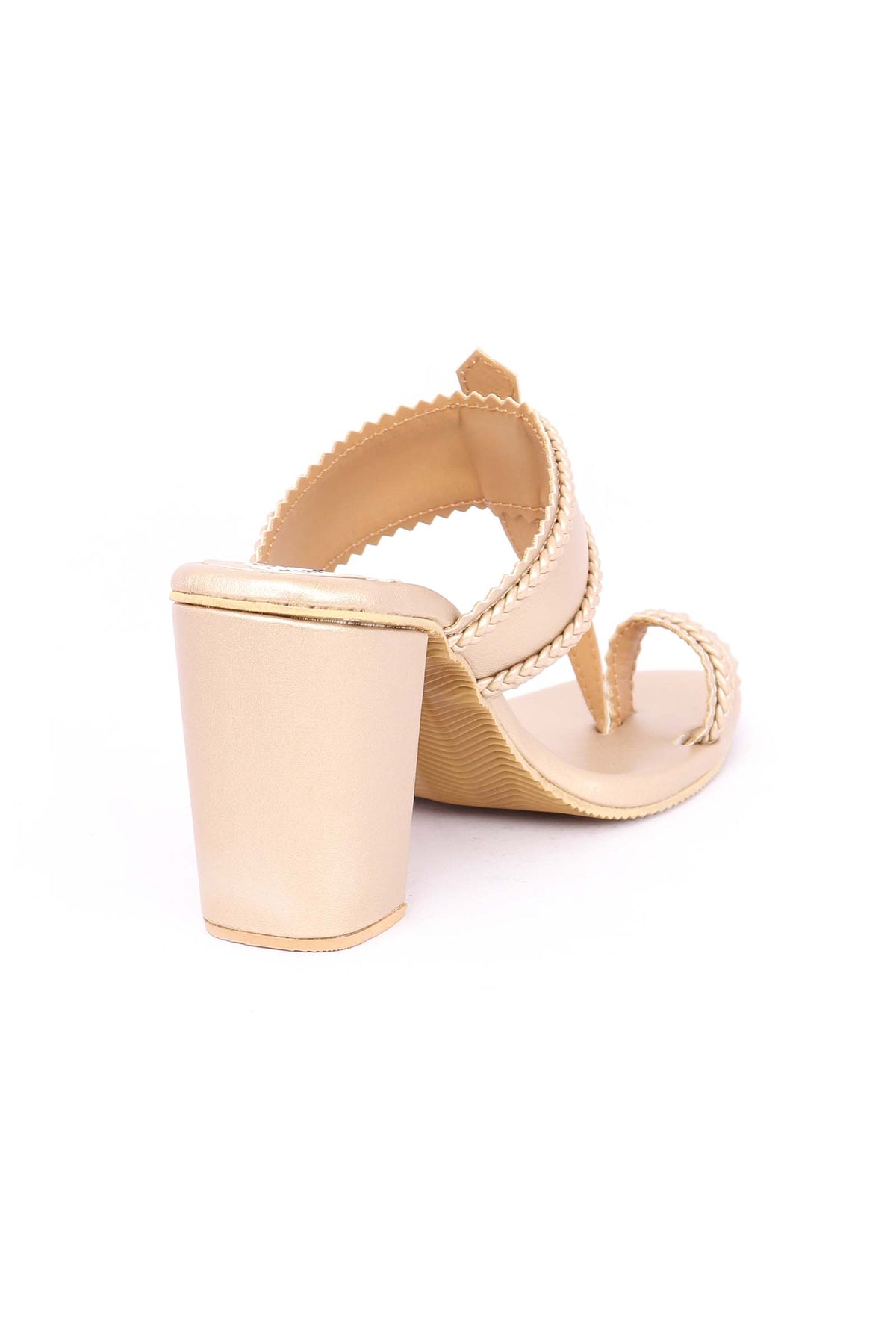 Golden Cruelty-Free Leather Heeled Sandals サイズ EU40