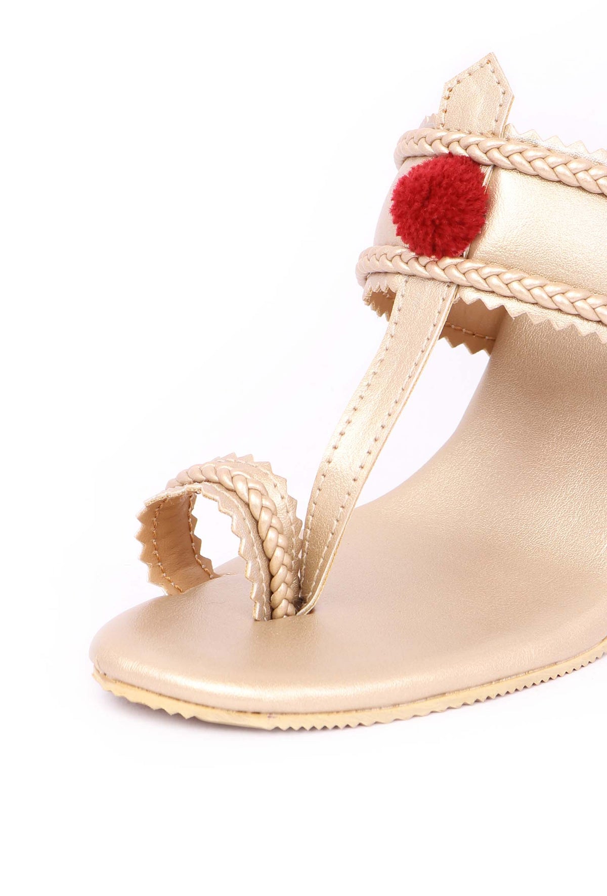 Golden Cruelty-Free Leather Heeled Sandals サイズ EU36