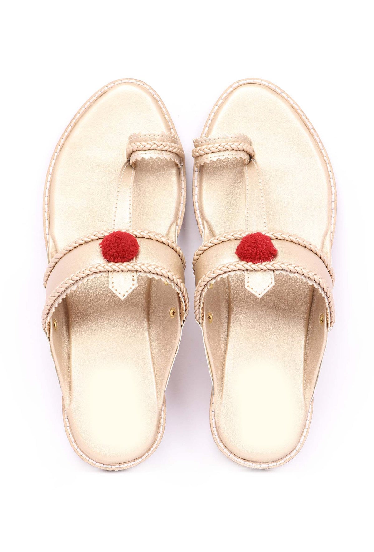 Golden Pom Pom Sandals サイズ EU38