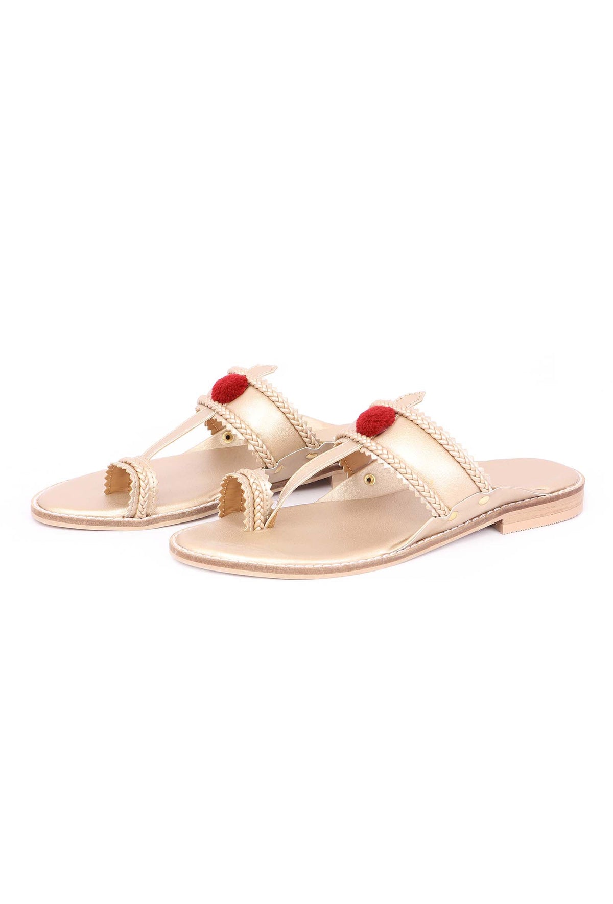Golden Pom Pom Sandals サイズ EU39