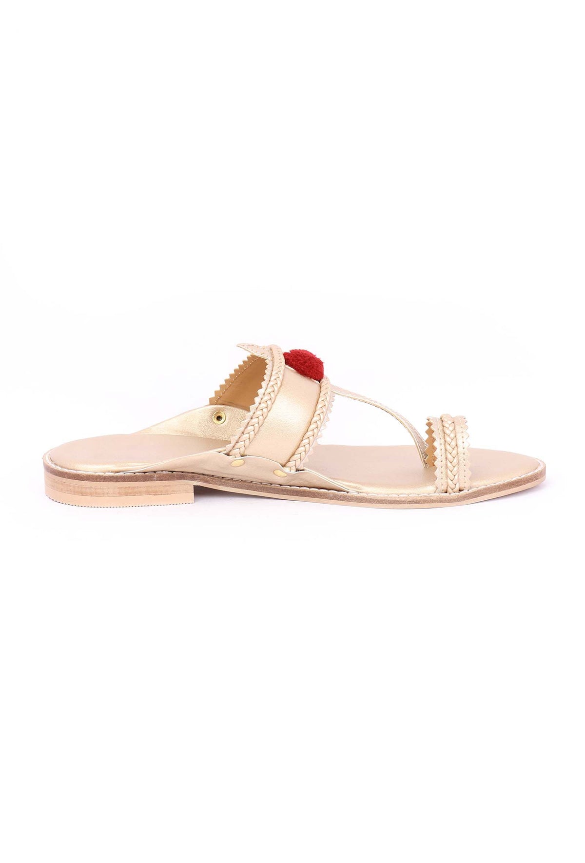 Golden Pom Pom Sandals サイズ EU38
