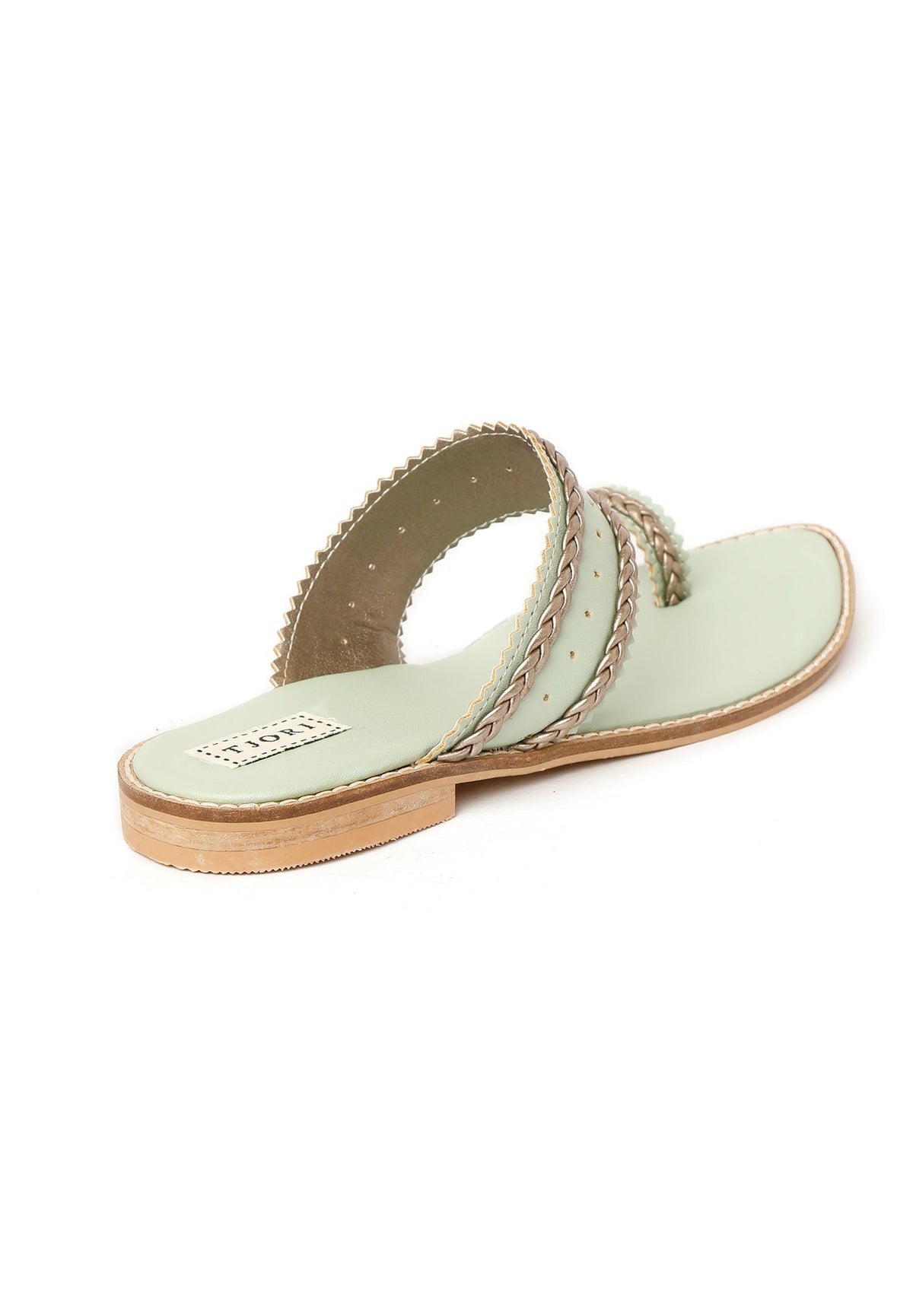 Mint Green & Silver Cruelty Free Leather Sandals サイズ EU39