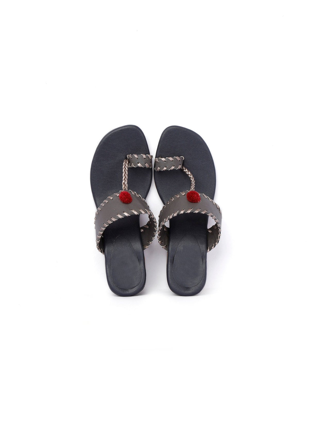 Grey Cruelty Free Heels with Pom Poms サイズ EU37