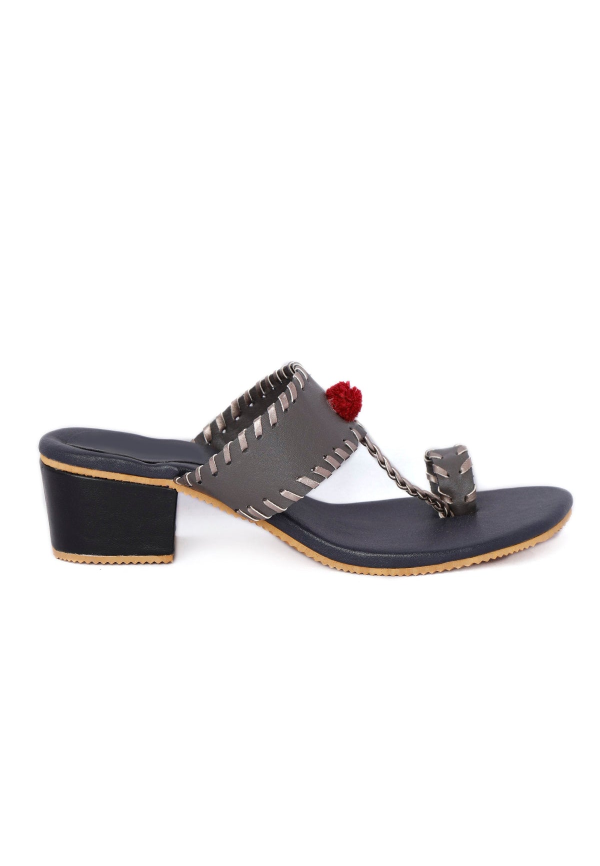 Grey Cruelty Free Heels with Pom Poms サイズ EU38