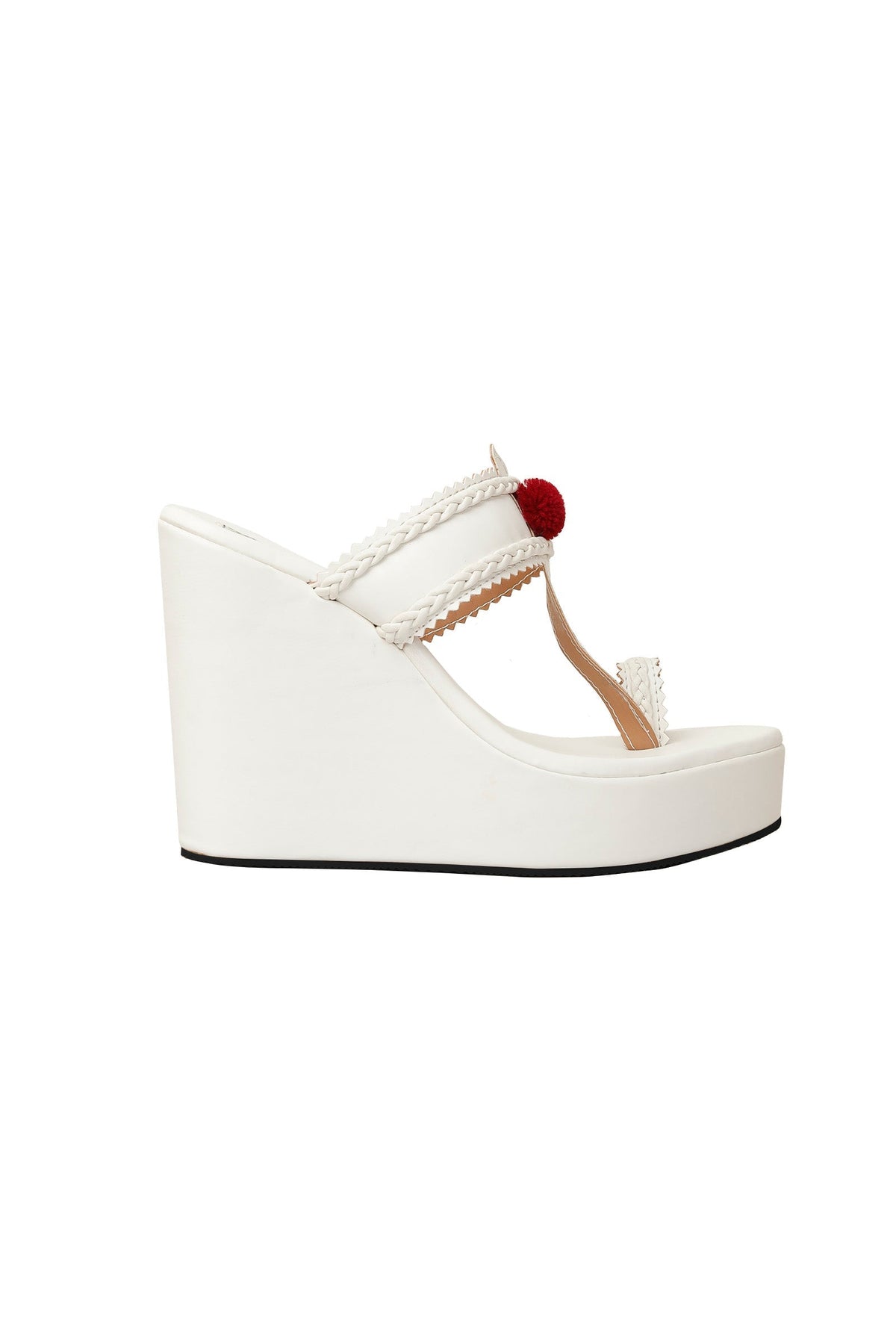White Vegan Leather Wedges サイズ EU41