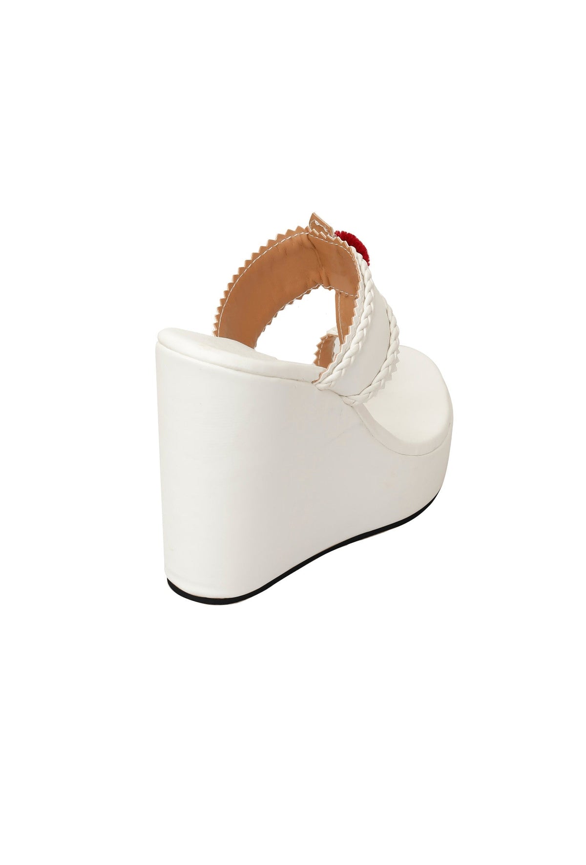 White Vegan Leather Wedges サイズ EU35