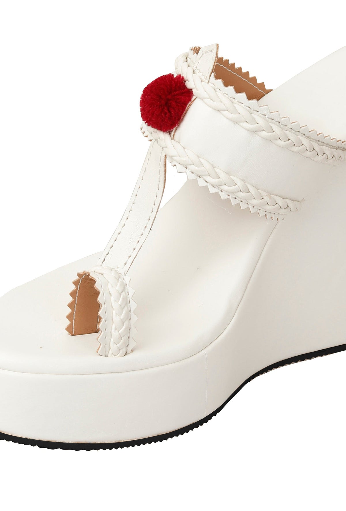 White Vegan Leather Wedges サイズ EU41