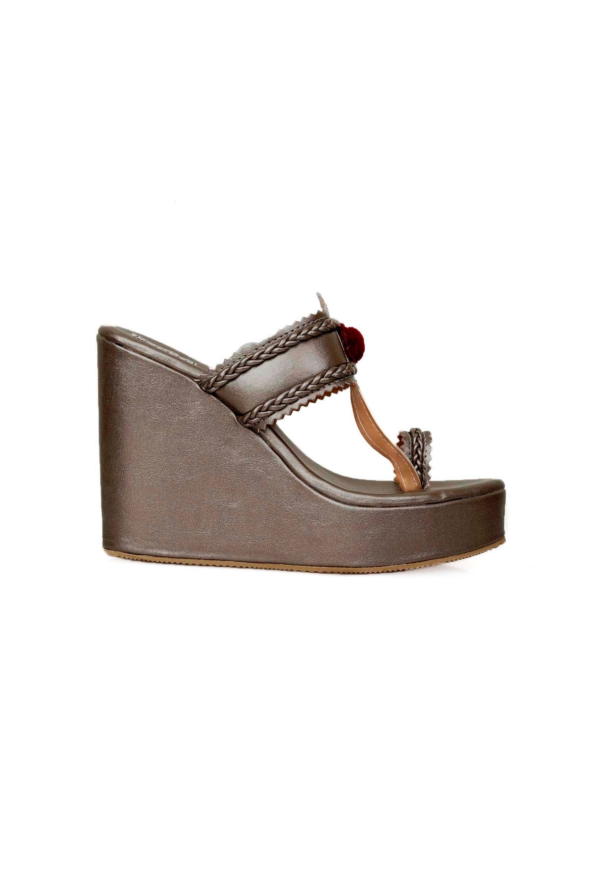 Refined Rose Gold Kolhapuri Inspired Wedges サイズ EU40