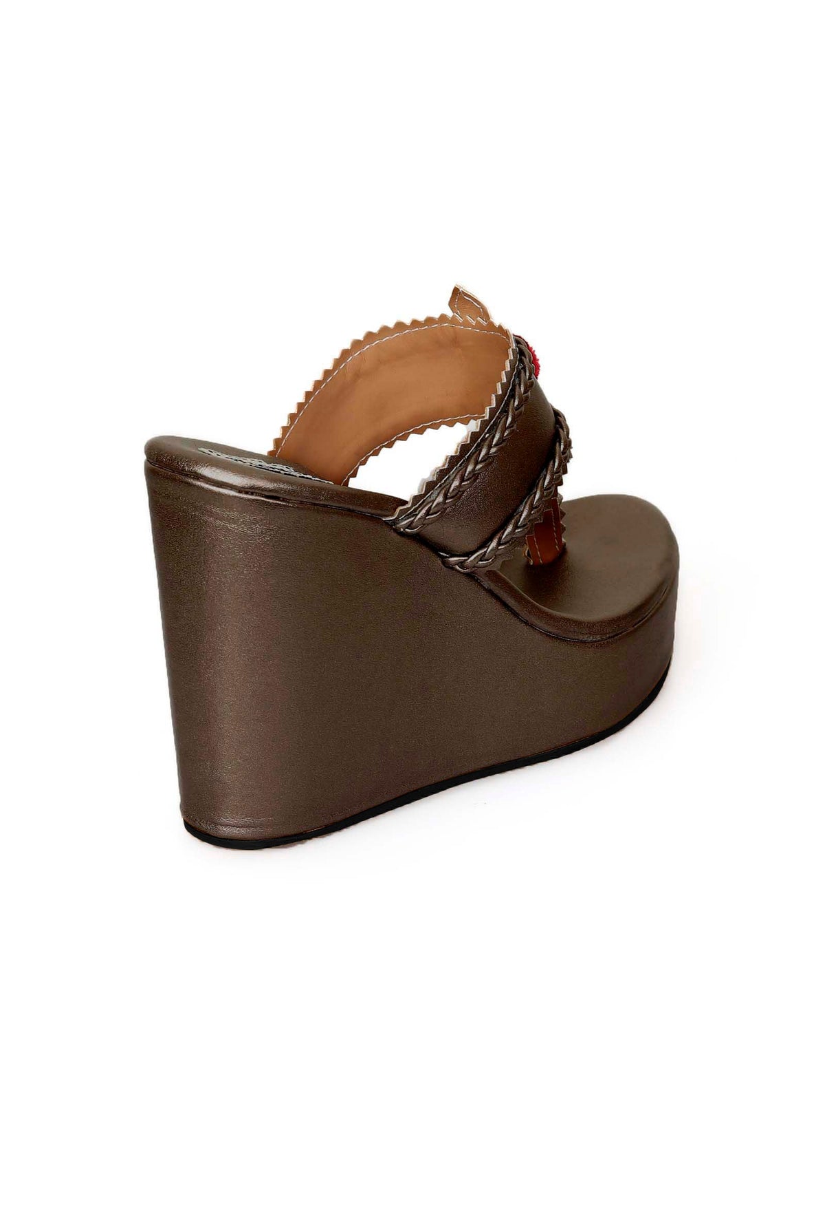 Refined Rose Gold Kolhapuri Inspired Wedges サイズ EU38
