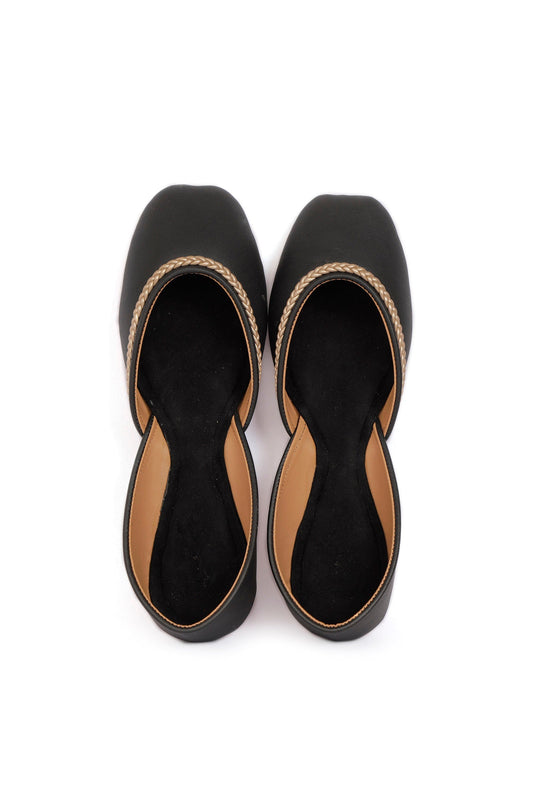 Black Sunheri Braided Juttis サイズ EU38