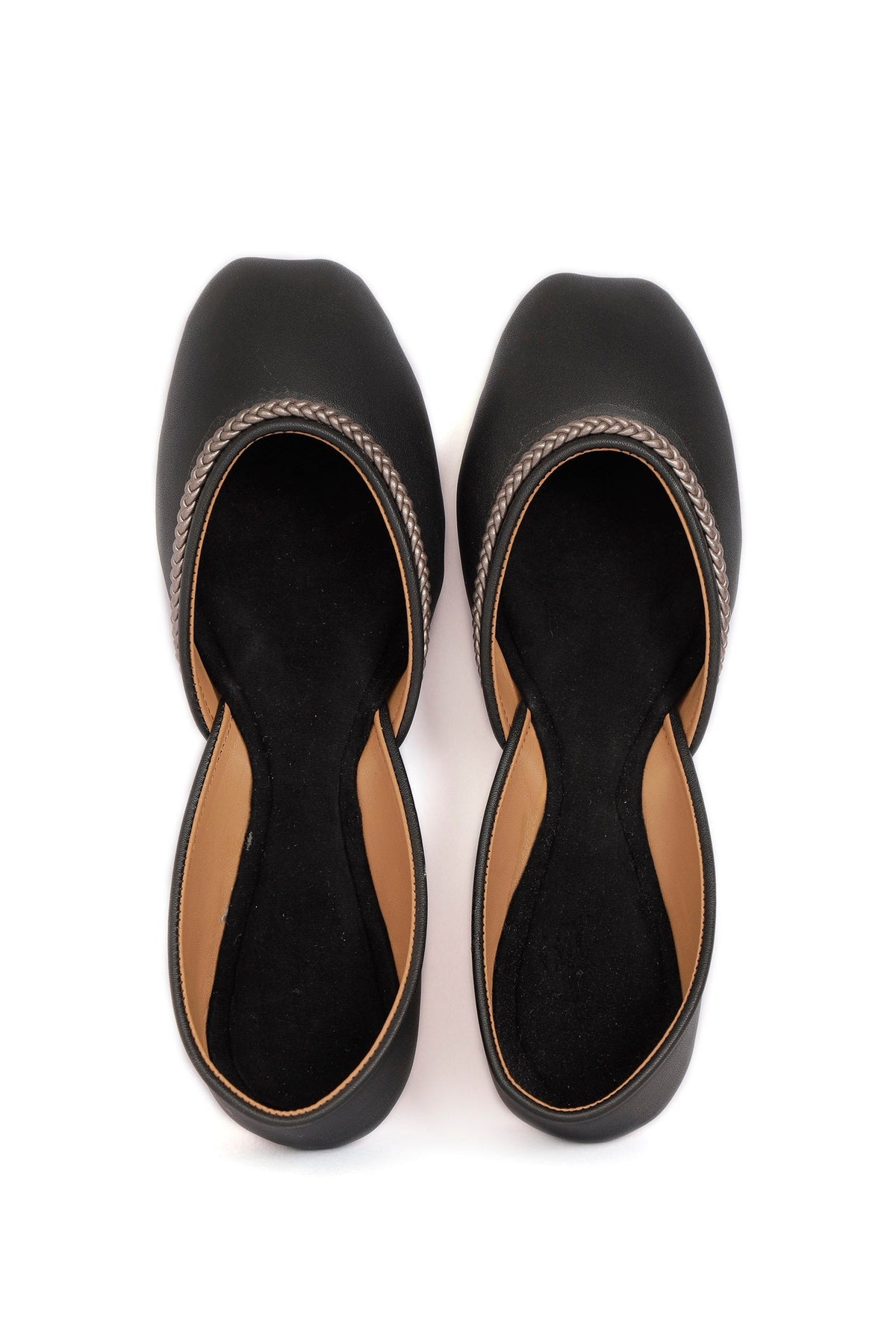 Black Chandini Braided Juttis サイズ EU38