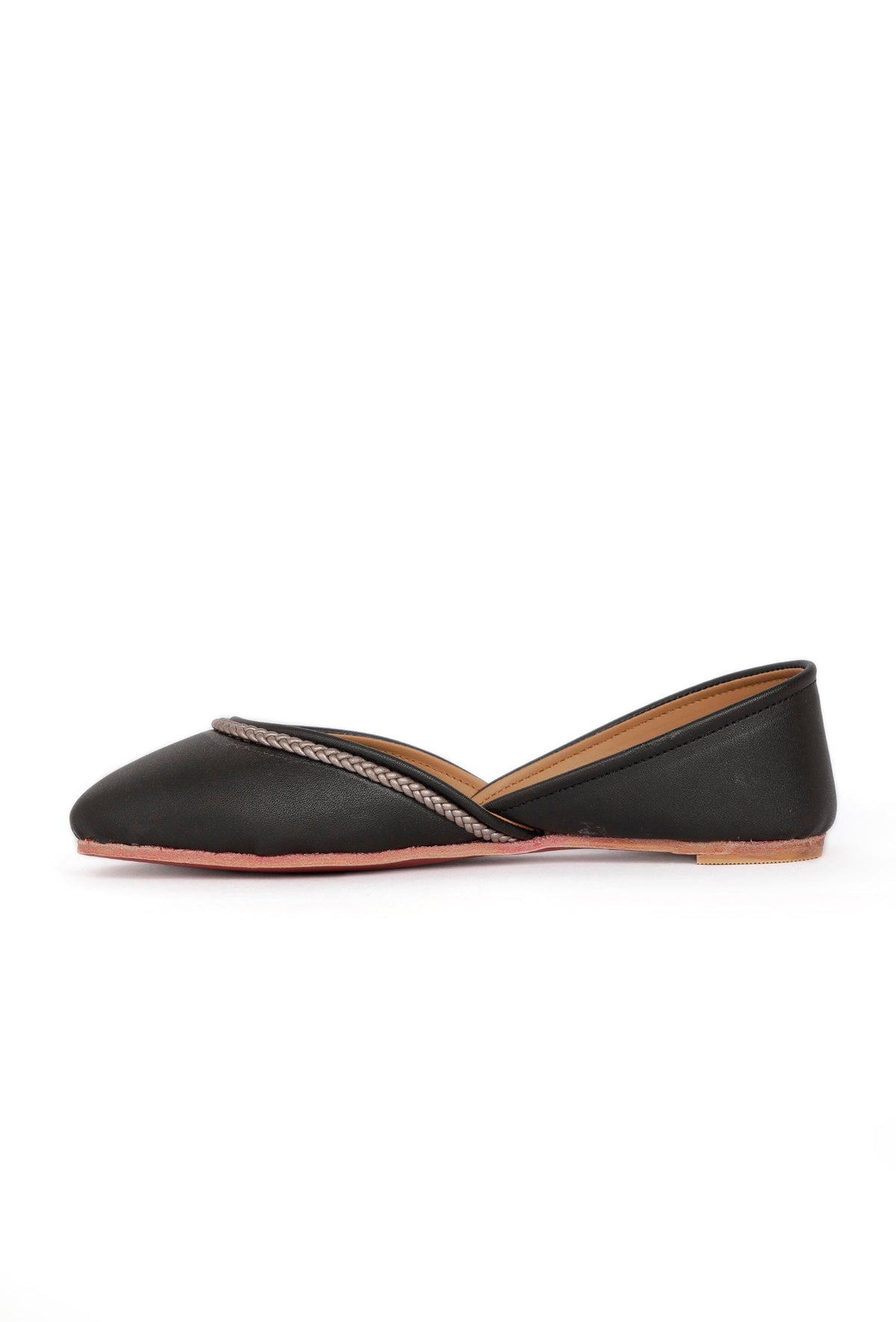 Black Chandini Braided Juttis サイズ EU39
