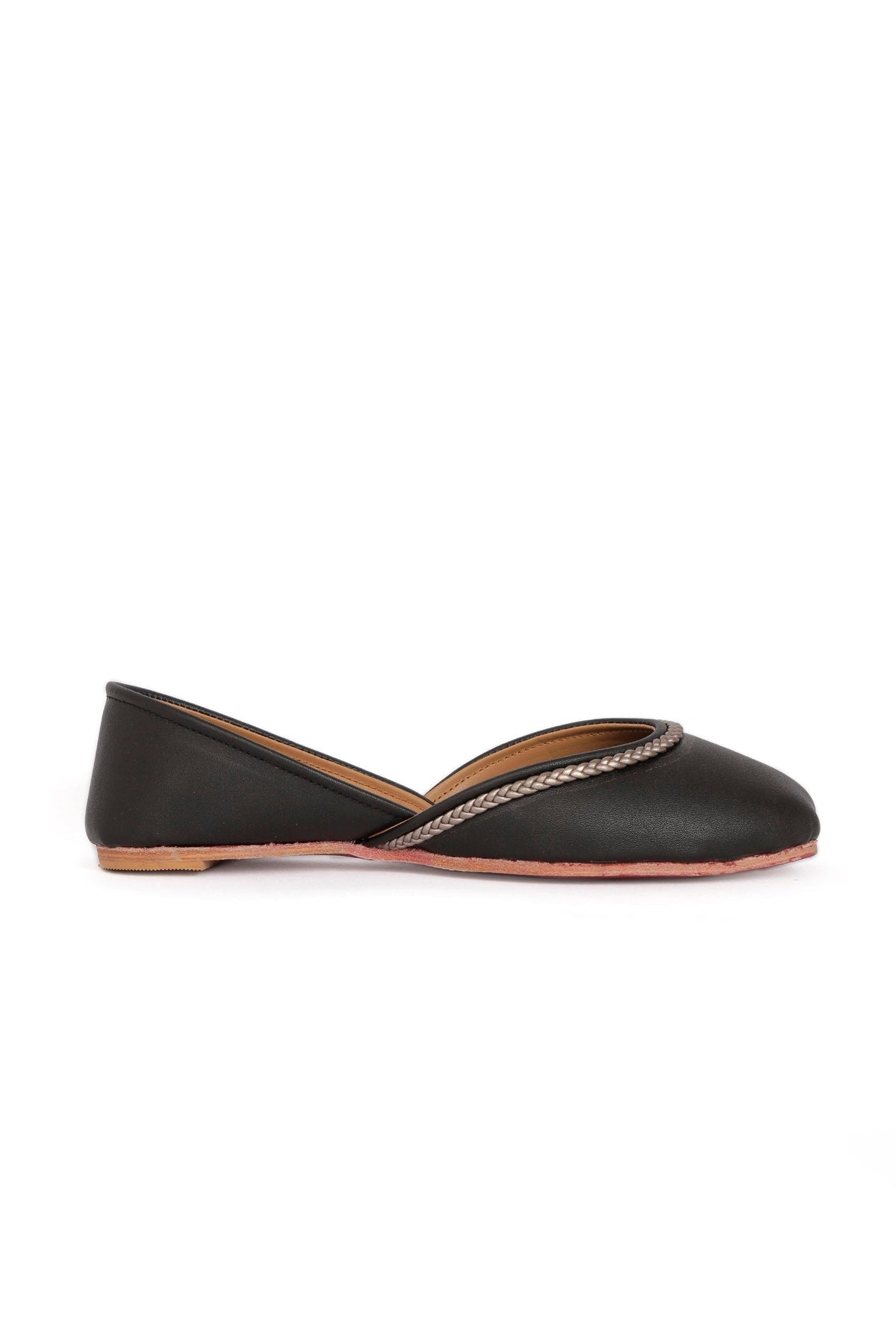 Black Chandini Braided Juttis サイズ EU40