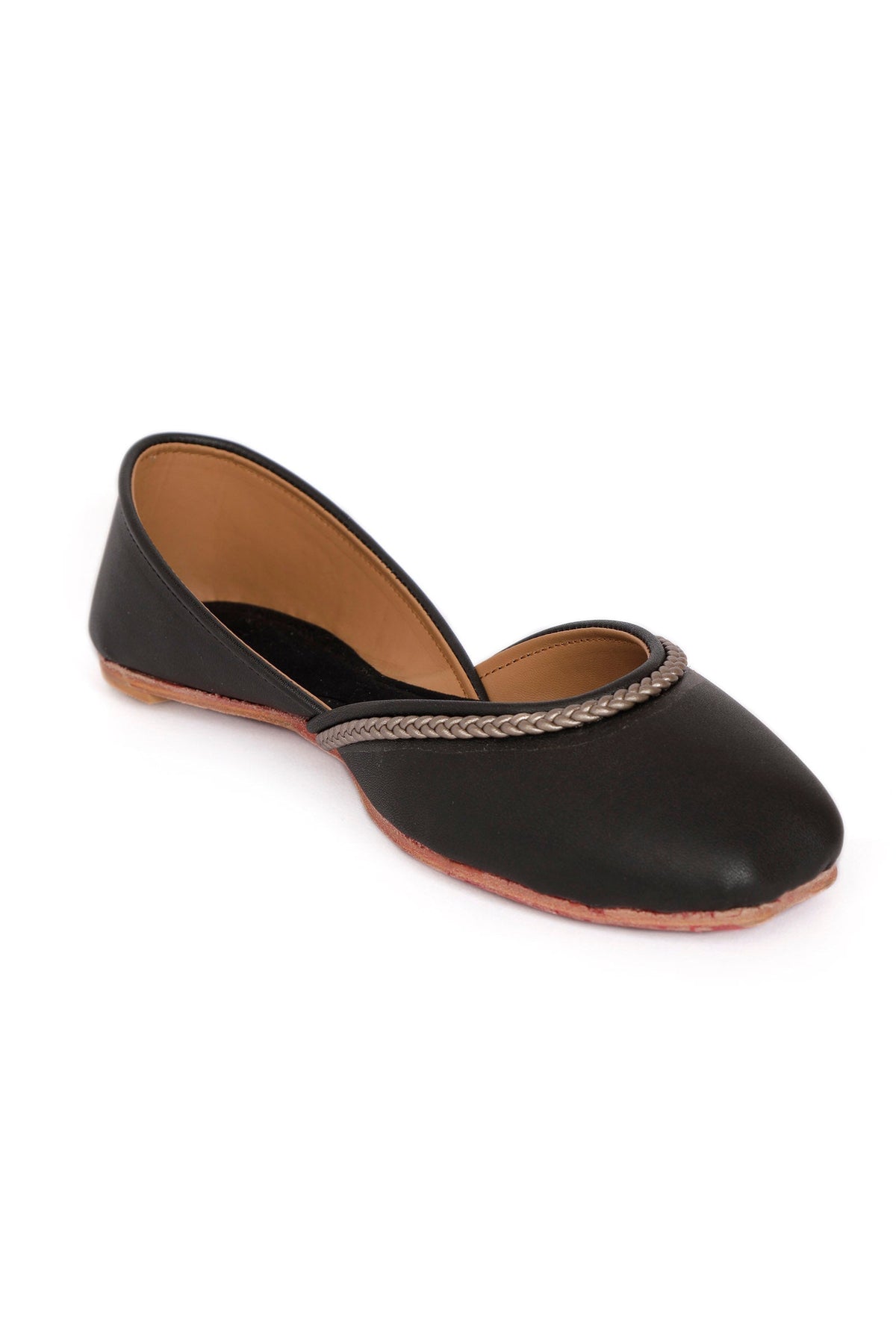 Black Chandini Braided Juttis サイズ EU38