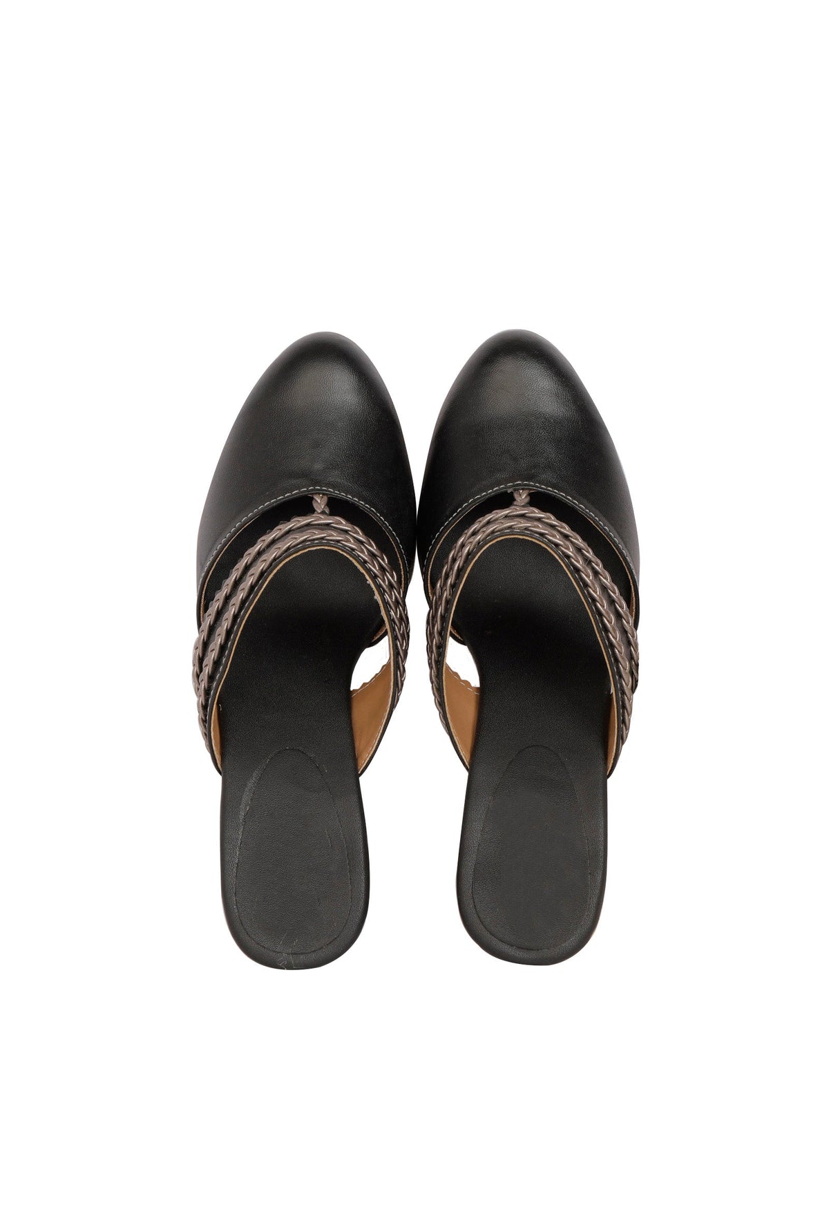 Black Chandini Braided Block Heels サイズ EU37