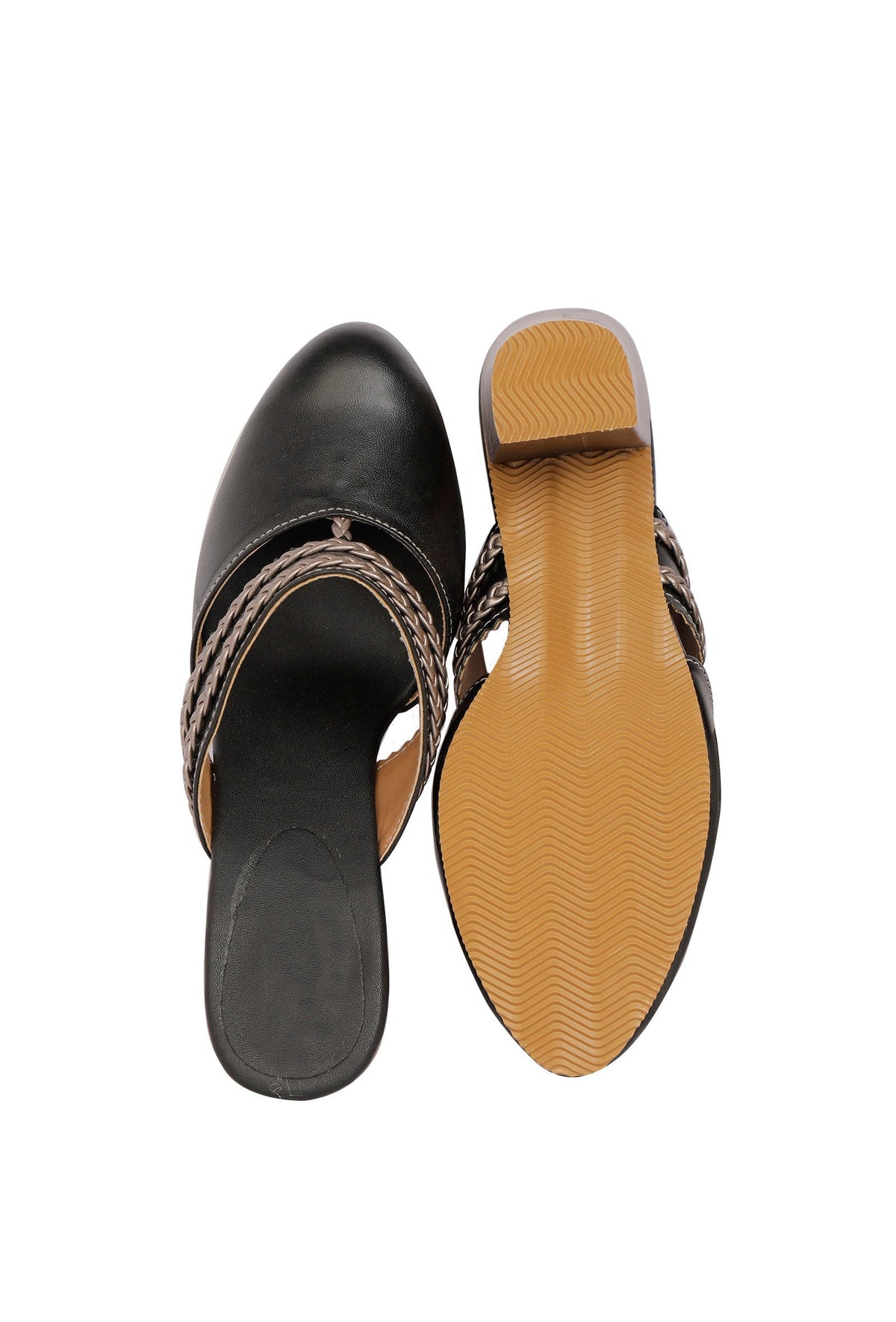 Black Chandini Braided Block Heels サイズ EU38